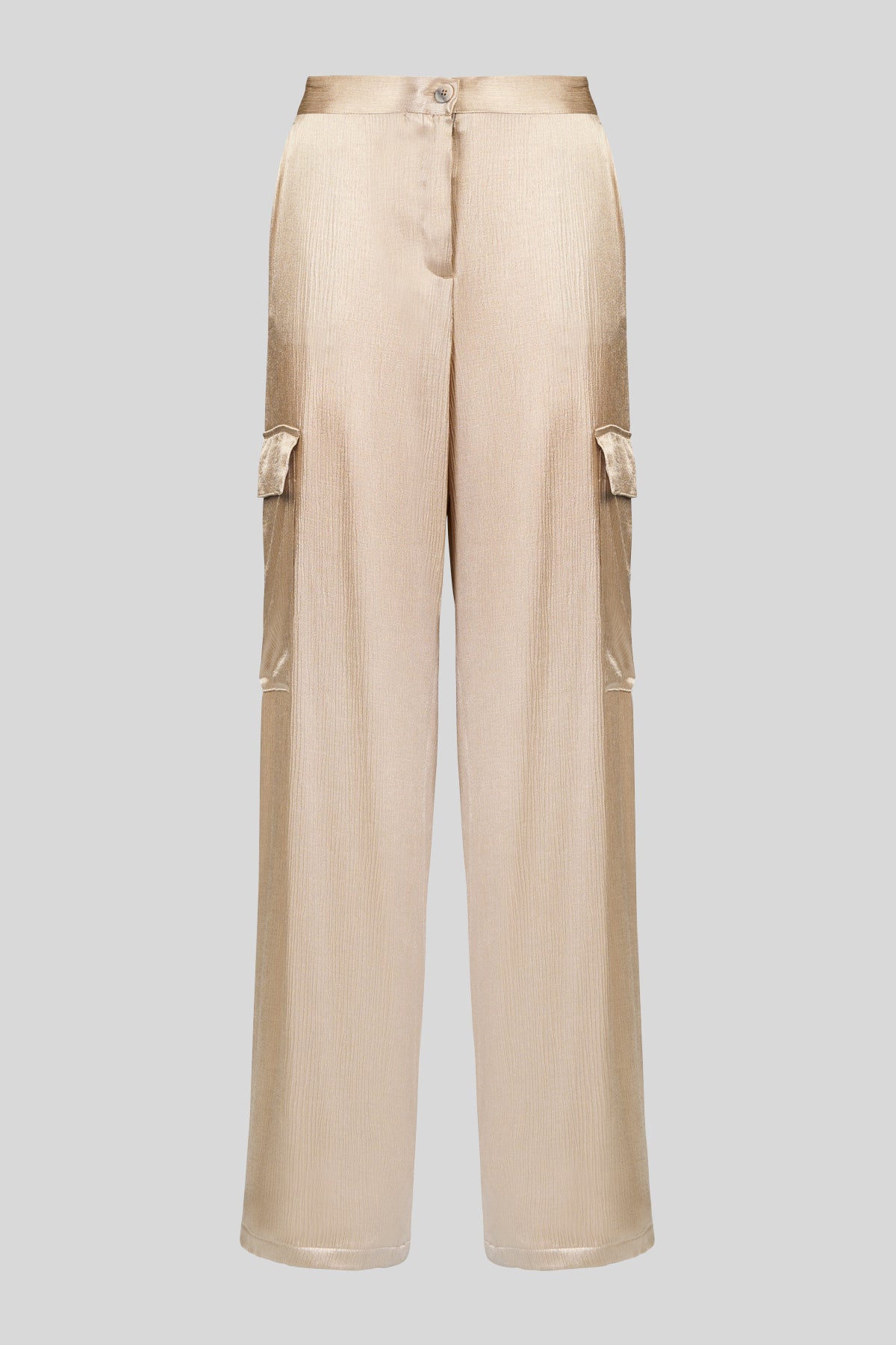 Pantaloni in raso fluido effetto corteccia