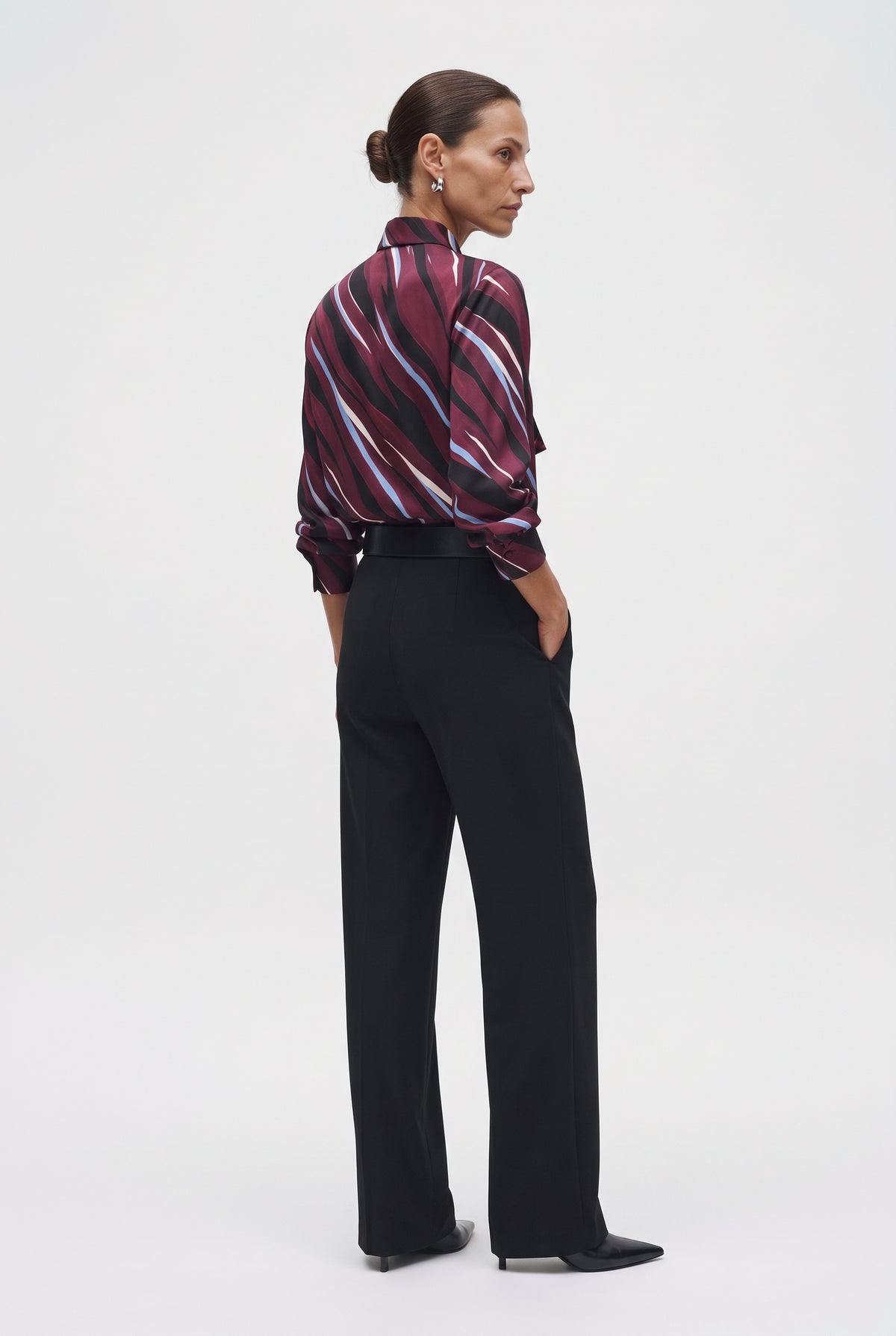 Pantaloni Donna Eleganti in Crepe Gamba Ampia