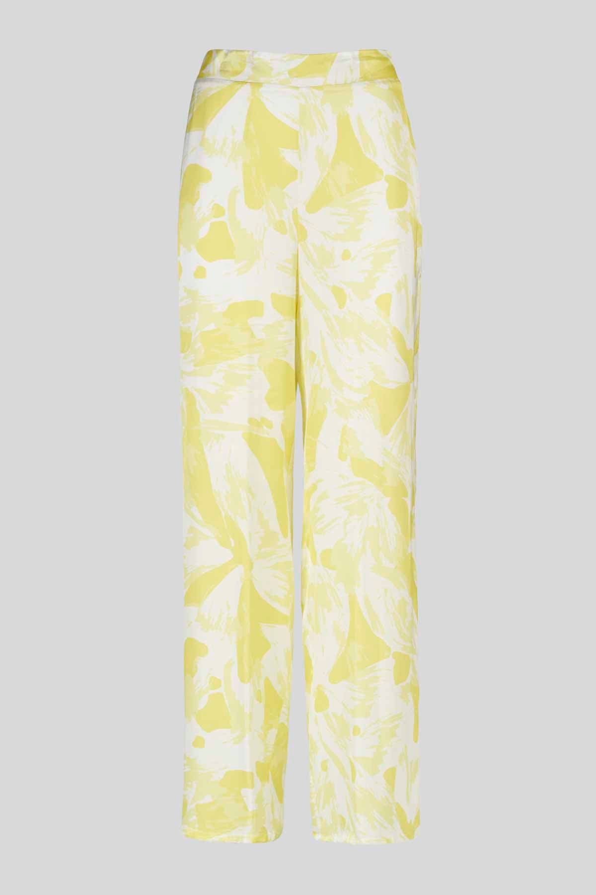 Pantaloni ampi in raso a fantasia