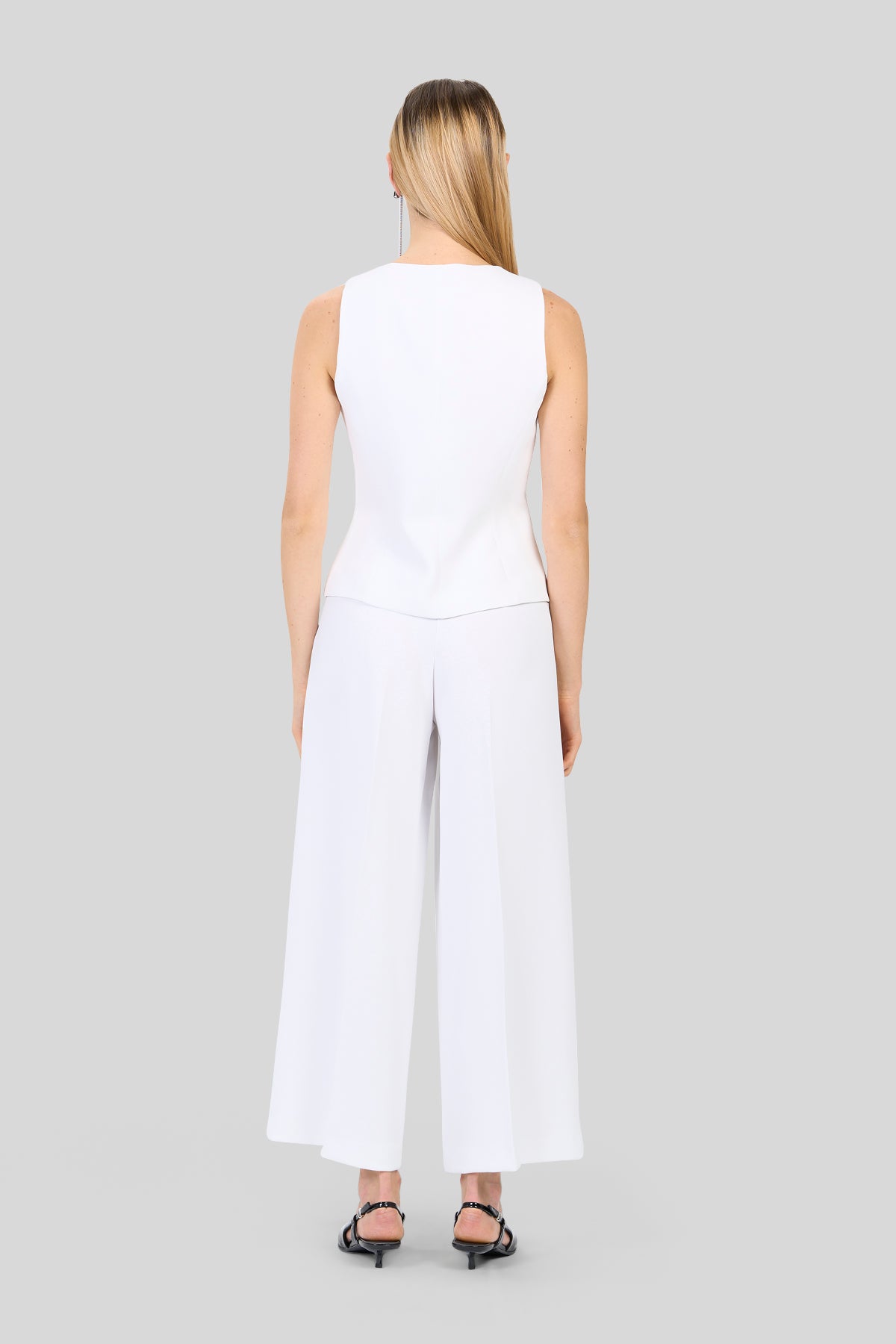 Pantalone cropped in crepe