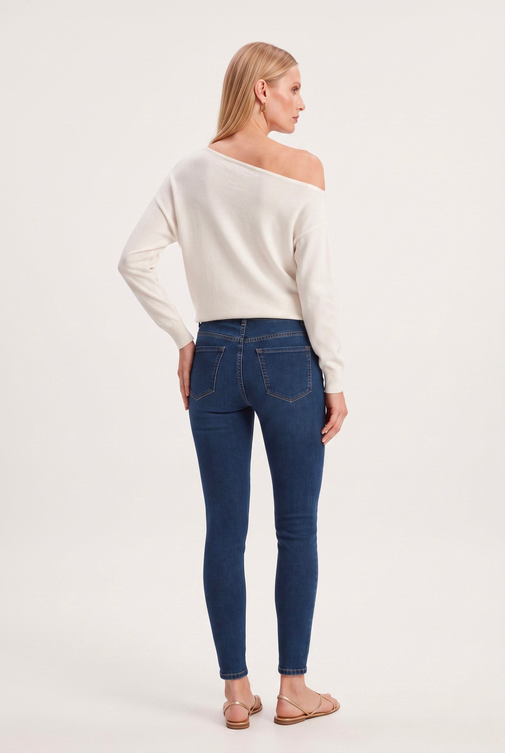 Jeans Skinny a Vita Alta in Denim