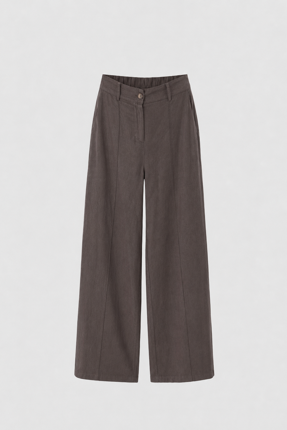 Pantalone Palazzo in Misto Lino con Vita Elasticizzata