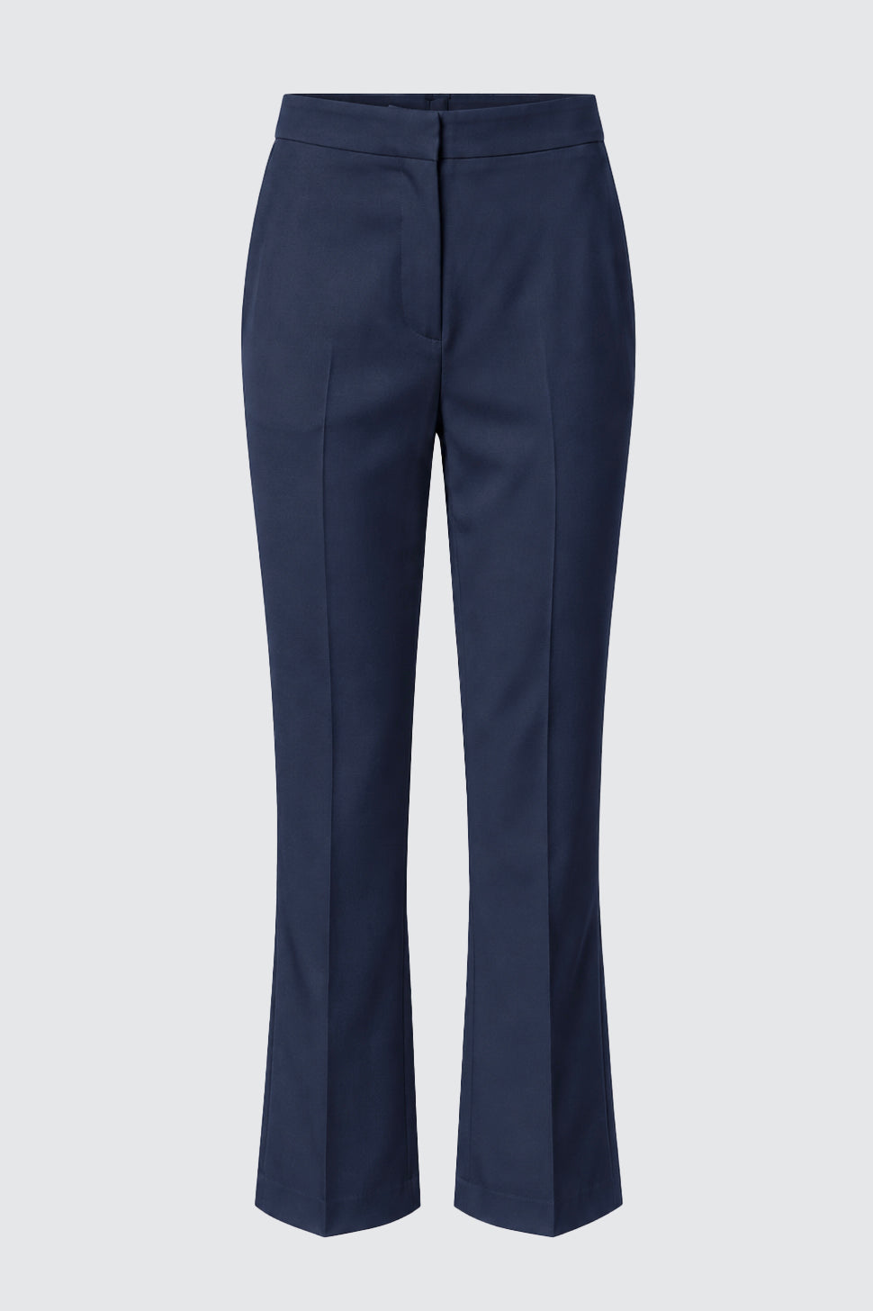 Tailleur in cotone stretch blazer doppiopetto collo a lancia e pantalone trombetta - Caractère