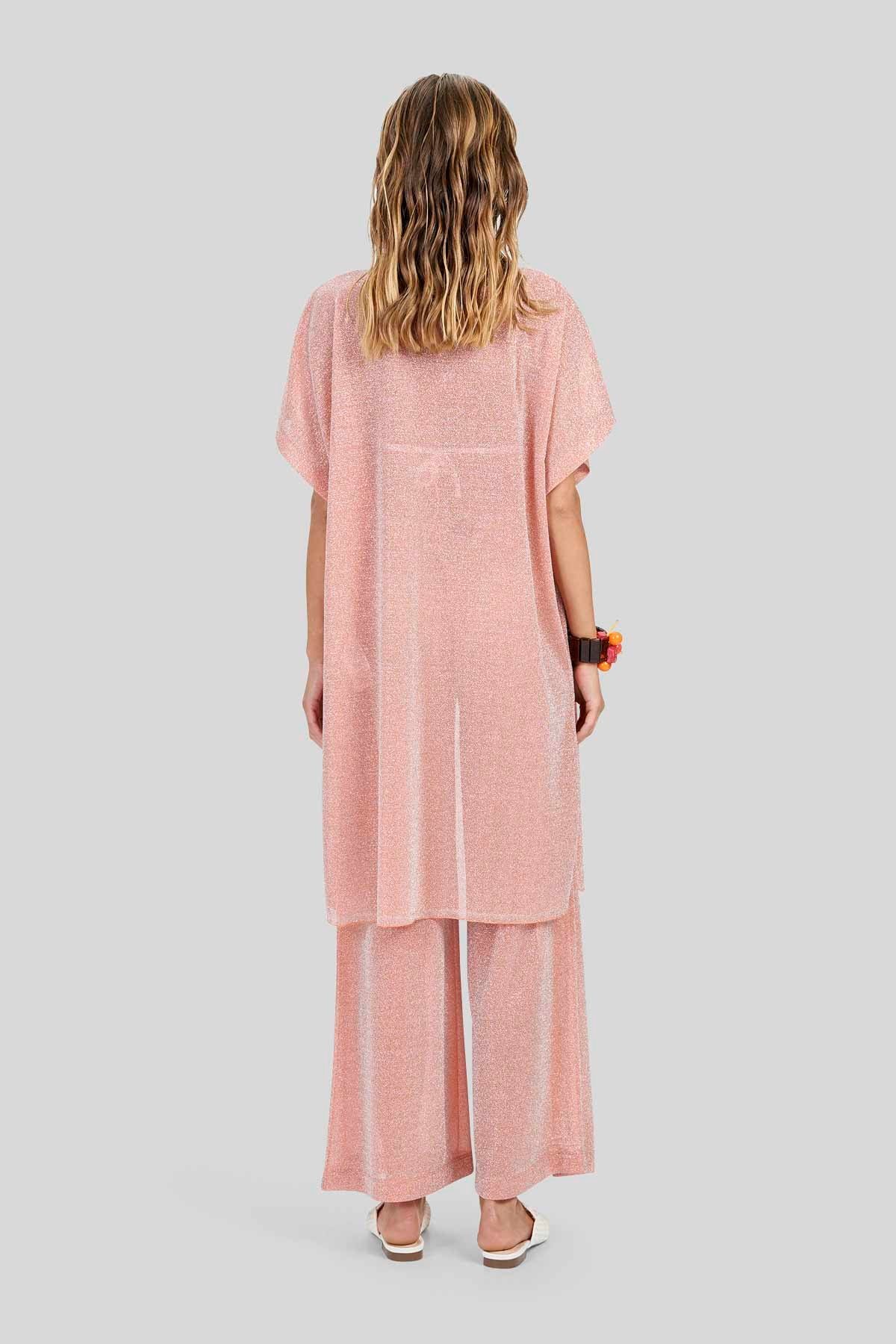 Pantaloni in jersey lurex semitrasparente