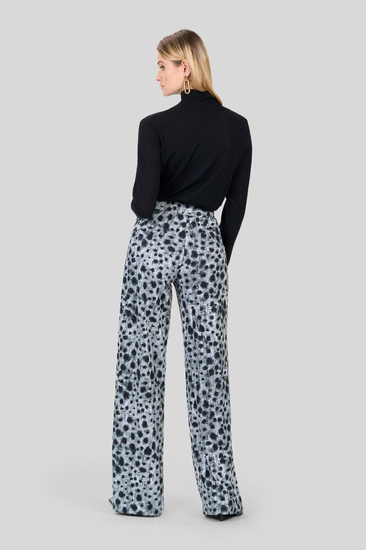 Pantalone in jersey fantasia