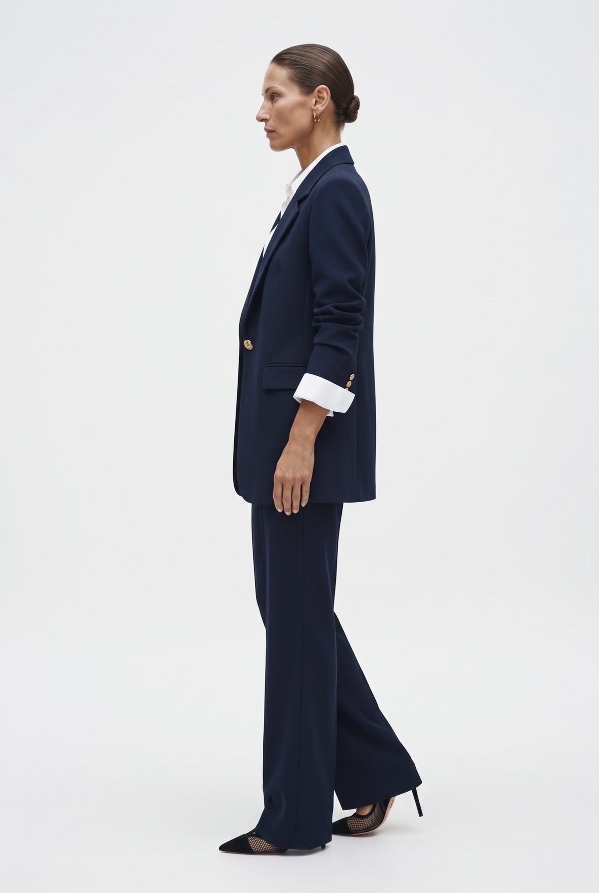 Tailleur in crepe giacca monopetto e pantalone gamba dritta - Caractère