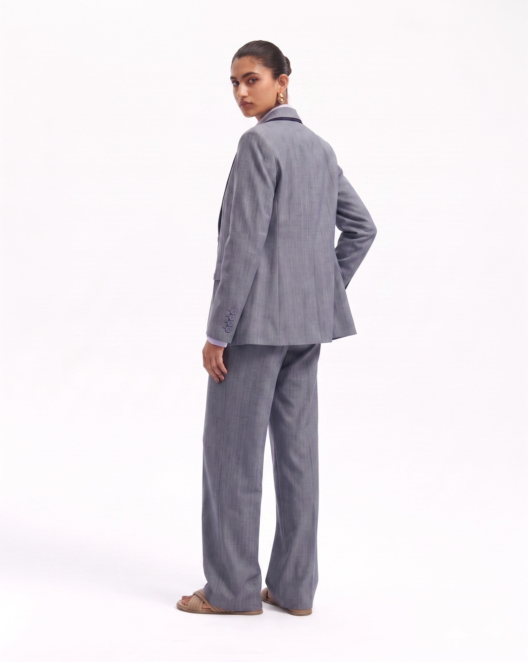 Blazer monopetto sartoriale con tasche con pattina