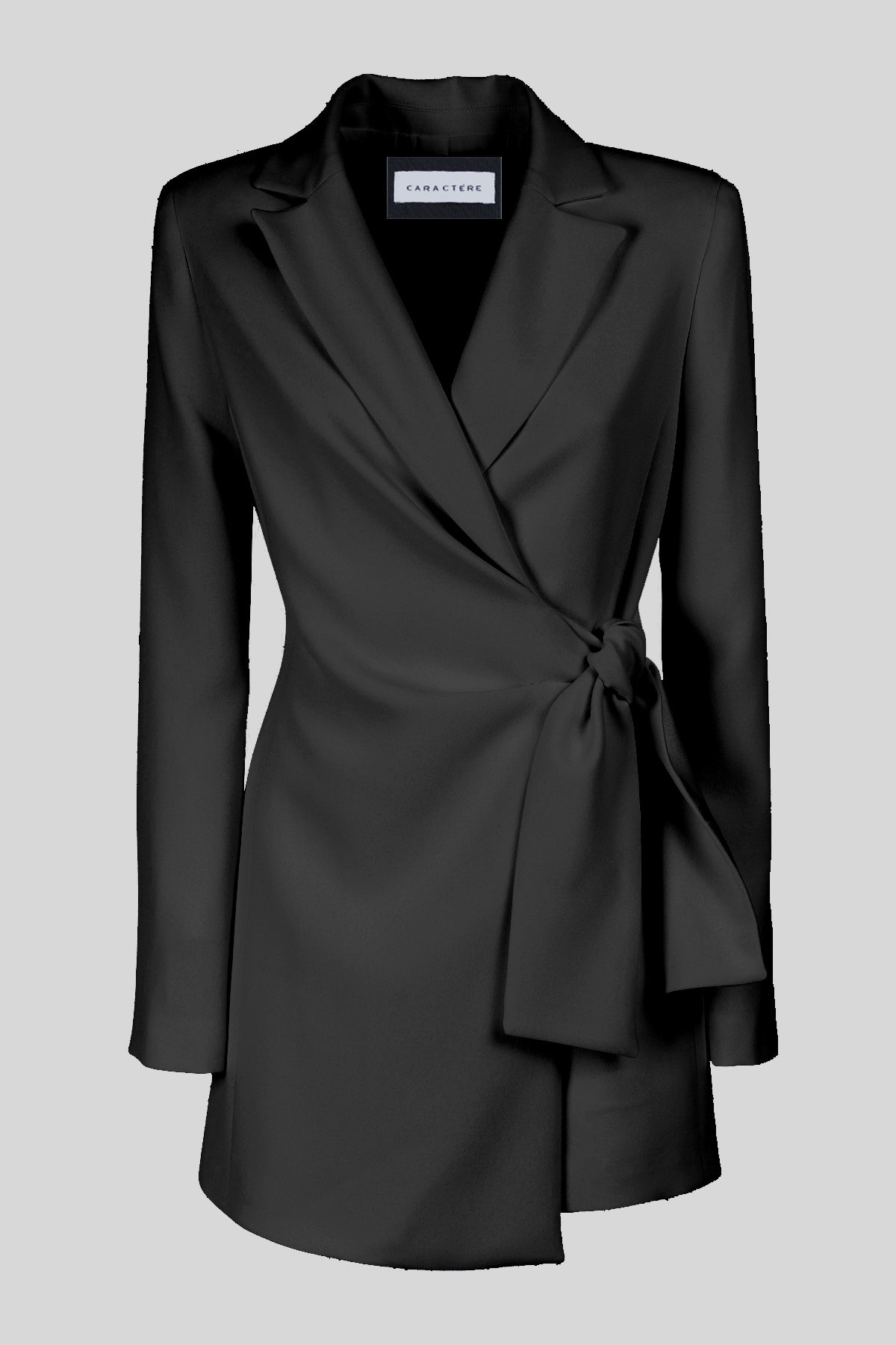 Blazer in crepe con arricciatura e fiocco laterale