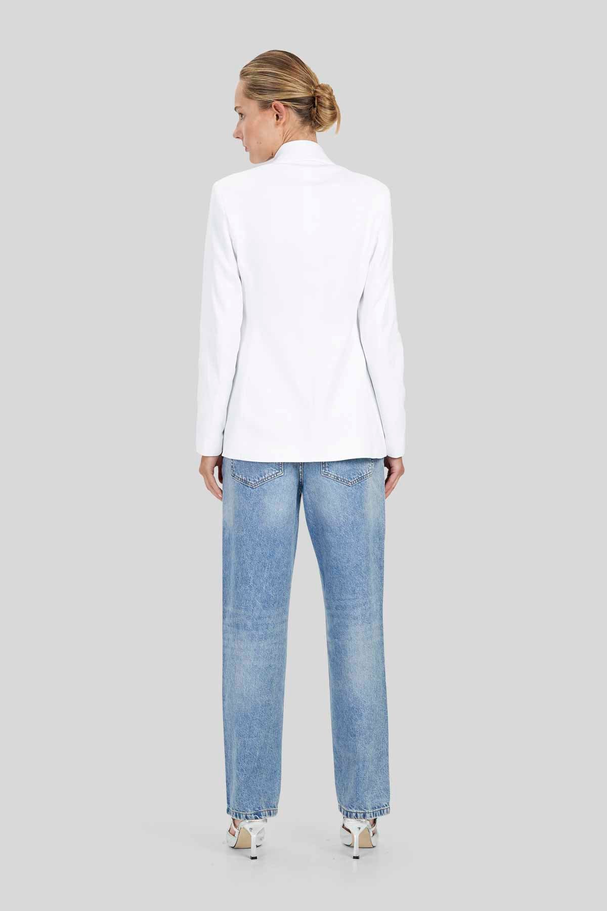Blazer doppiopetto in piquet stretch