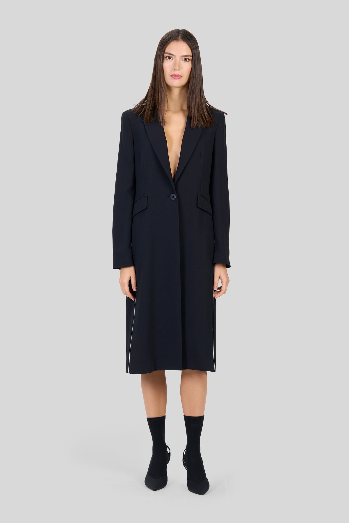 Giacca lunga in crepe