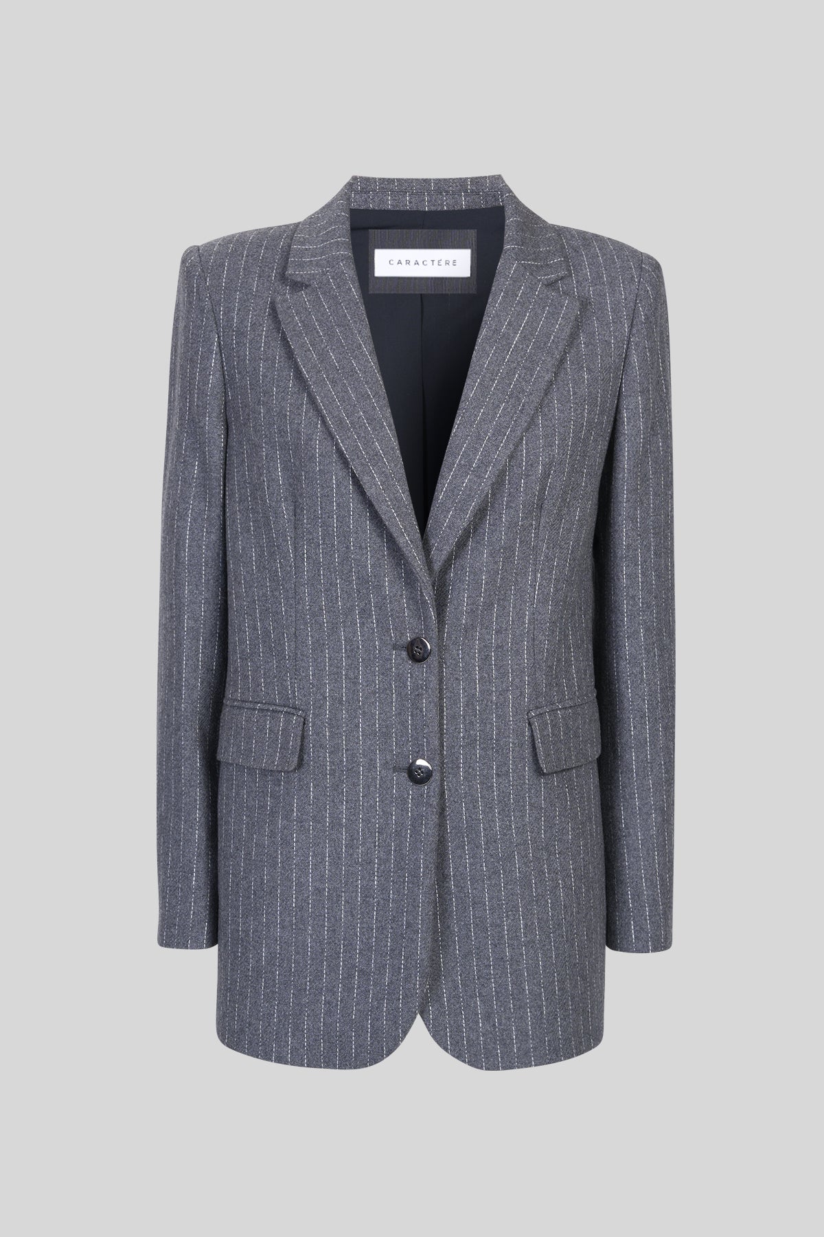 Giacca flanella gessata lurex