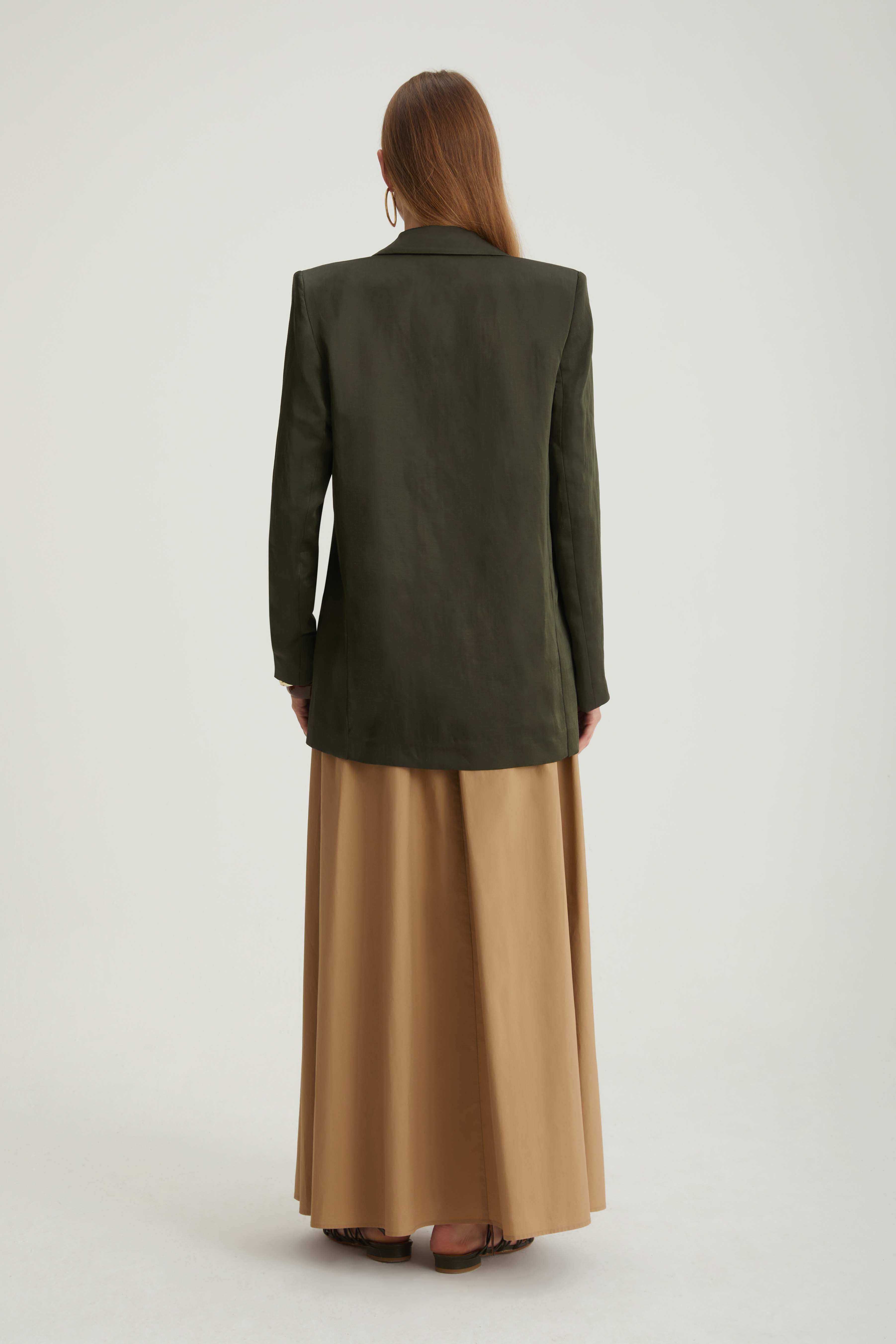 Linen and viscose twill blazer