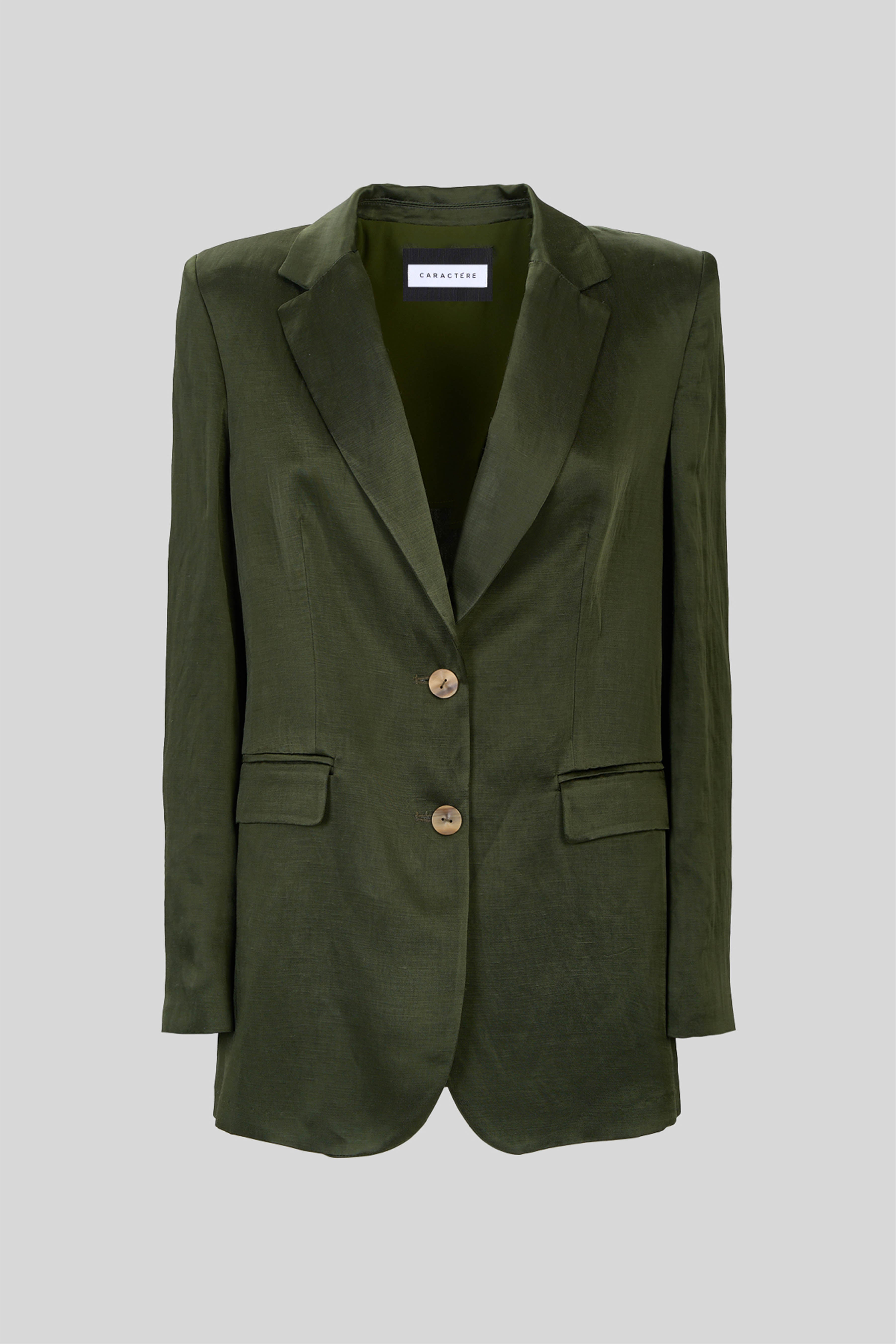 Blazer in twill di lino e viscosa