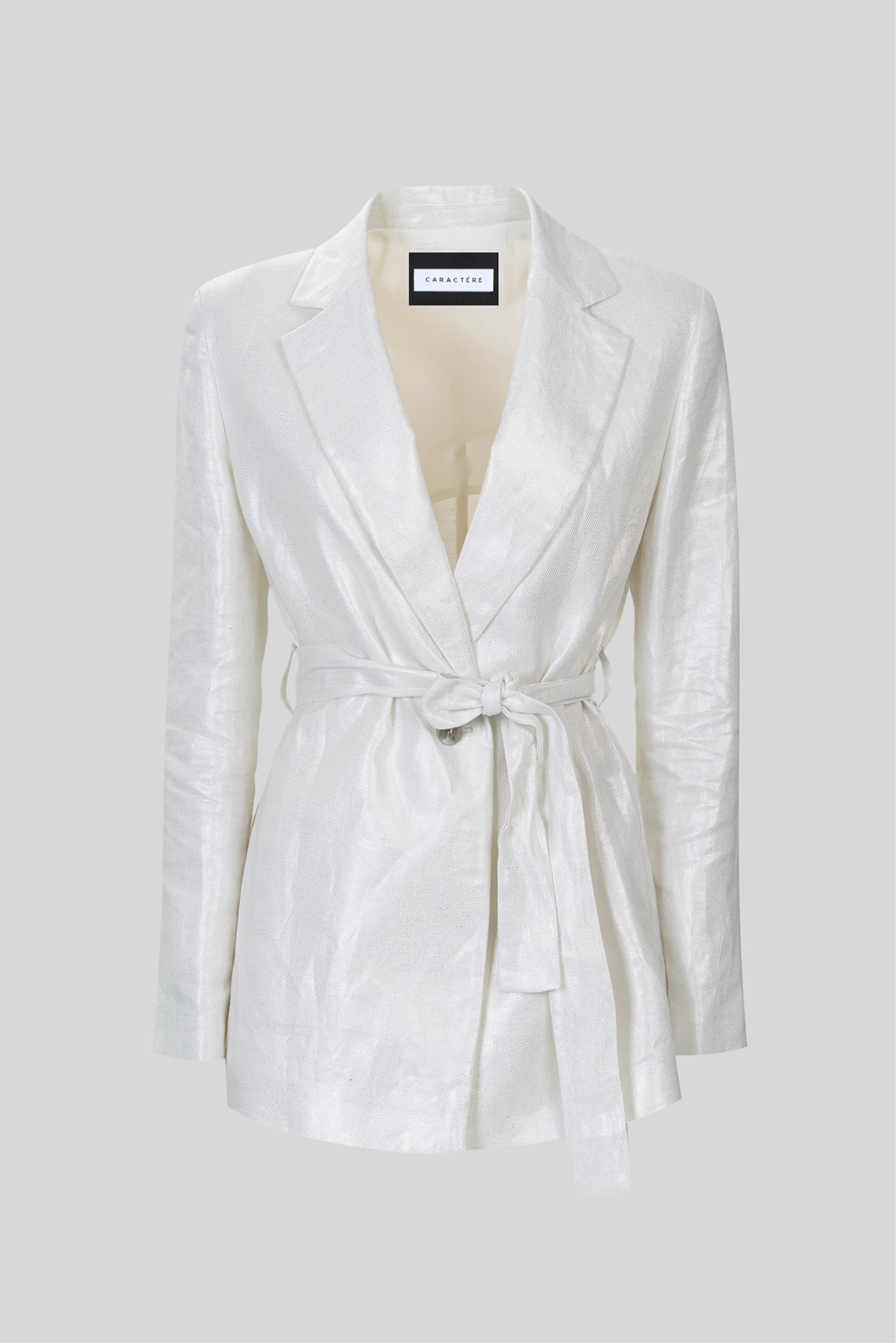 Jacket with belt at the waist