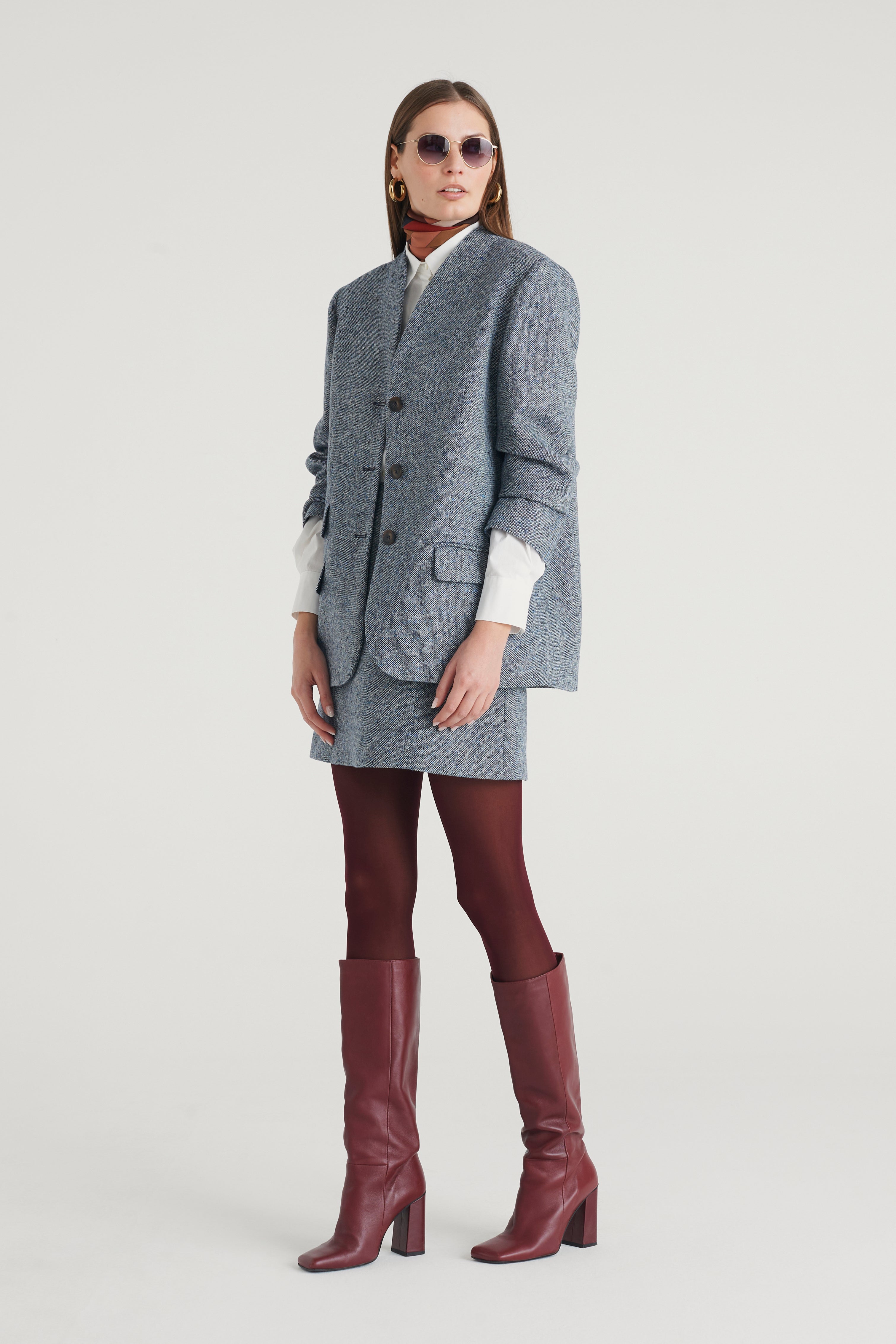 Giacca monopetto con collo liscio