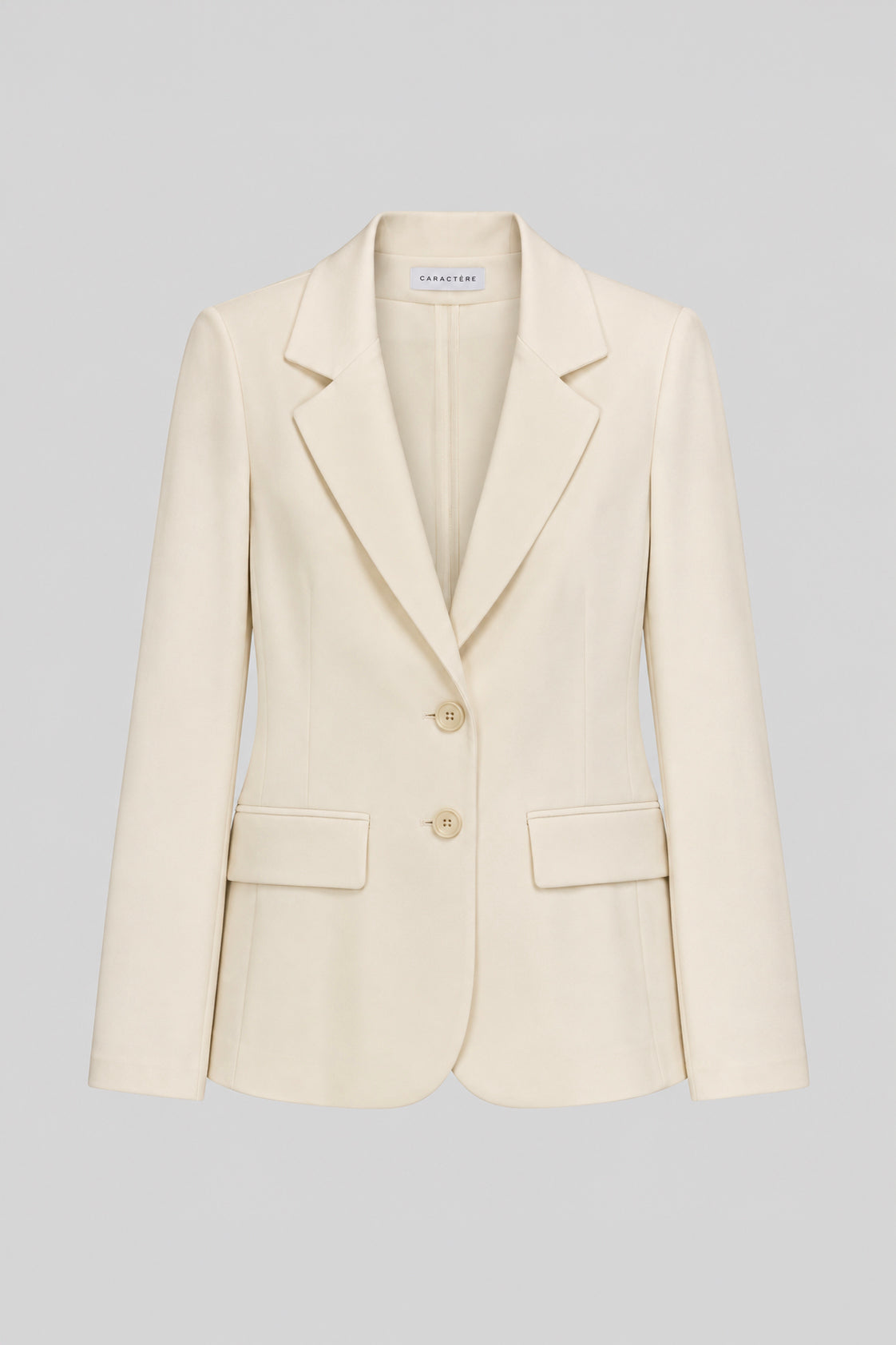 Tailleur Punto Milano Giacca Monopetto e Pantalone a Sigaretta Latte
