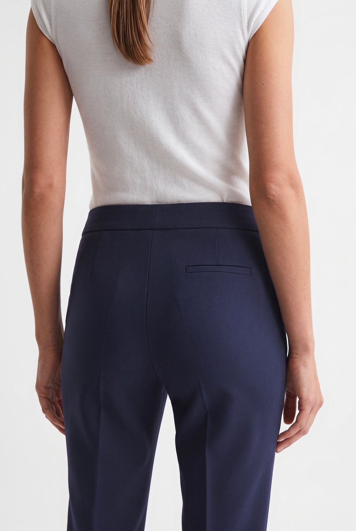 Tailleur Punto Milano Giacca Monopetto e Pantalone a Sigaretta Blu