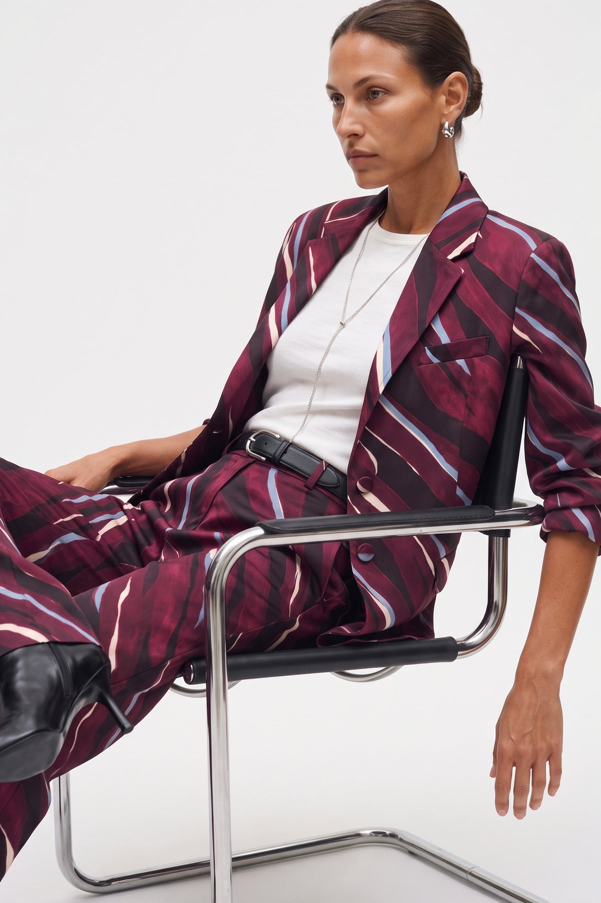 Giacca Destrutturata In Twill Stampato