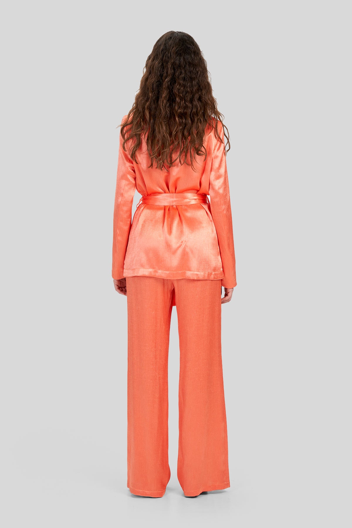 Pantaloni in raso fluido effetto corteccia