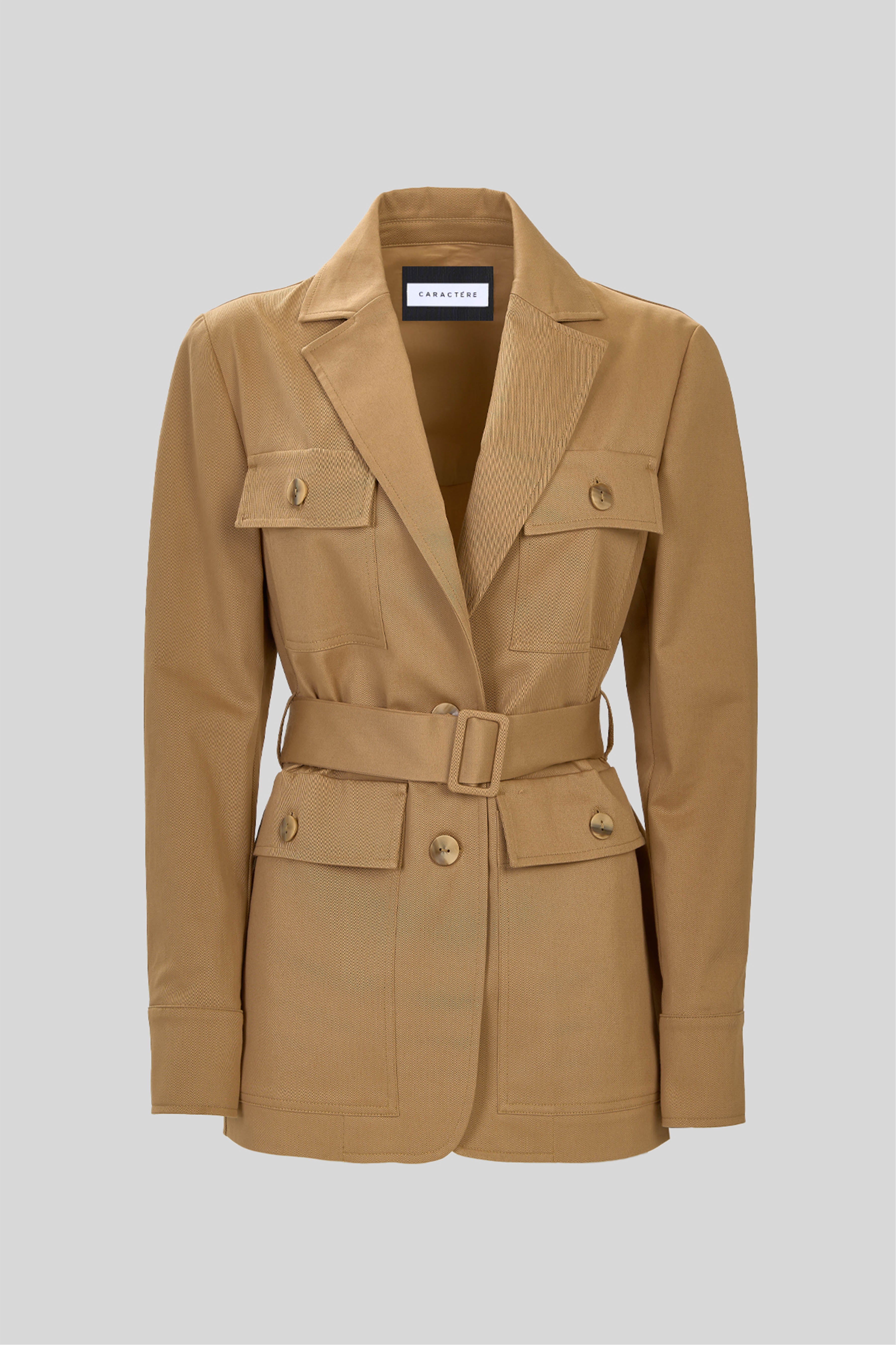 Rain jacket with belt