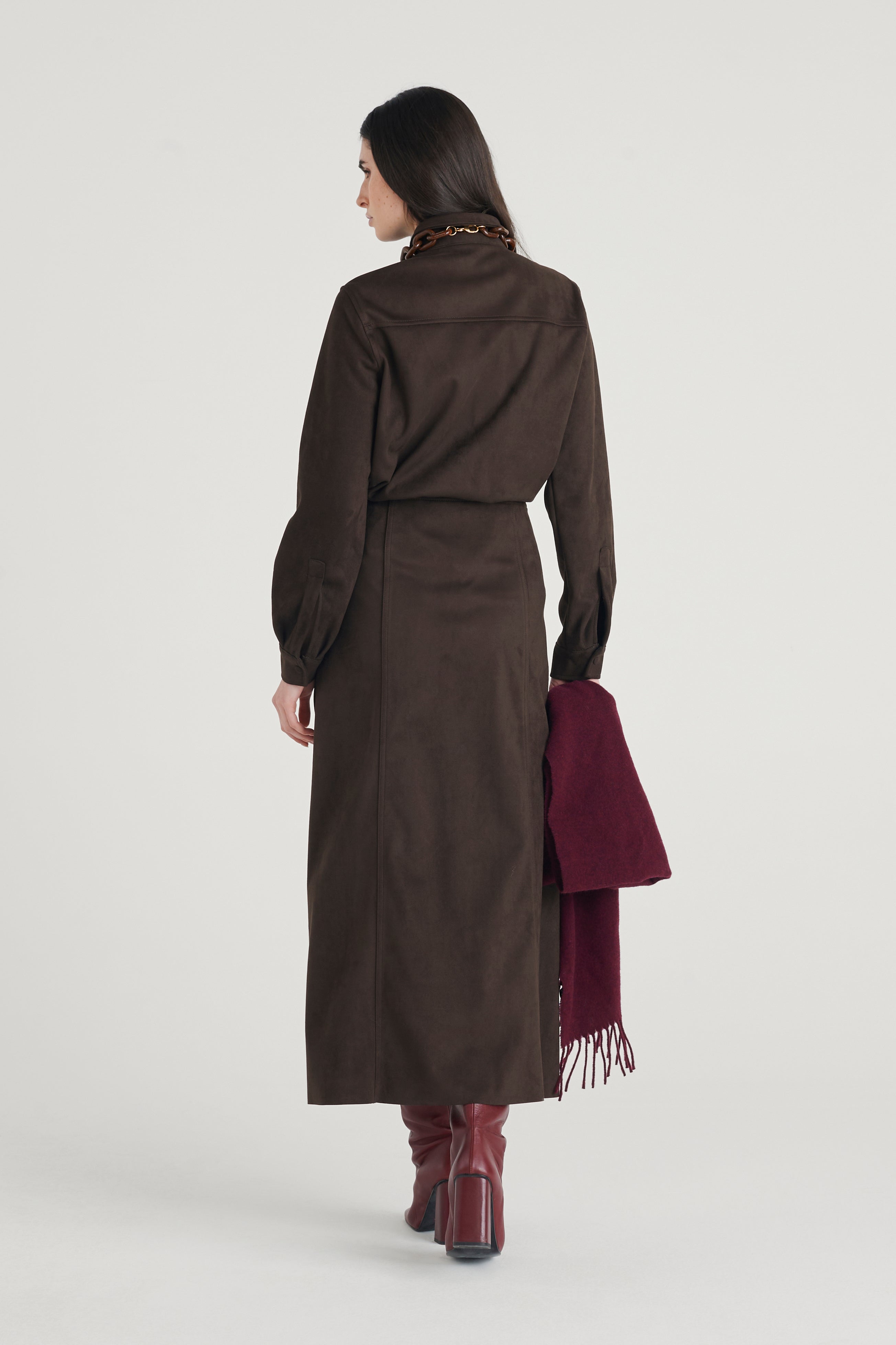 Giacca camicia in similsuede