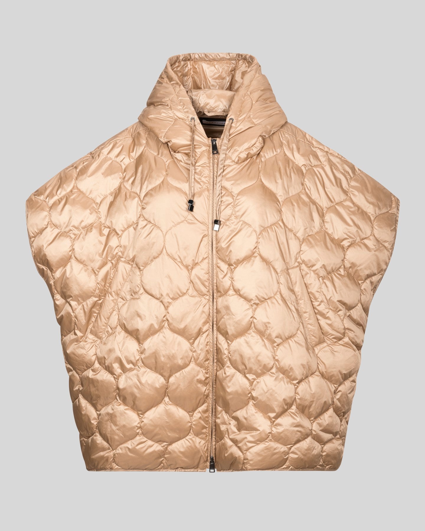 Piumino smanicato con cappuccio