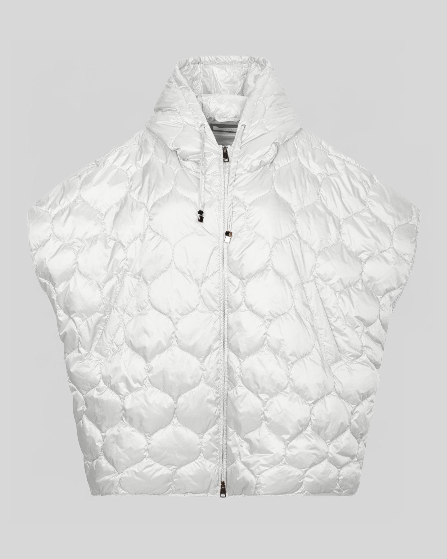 Piumino smanicato con cappuccio