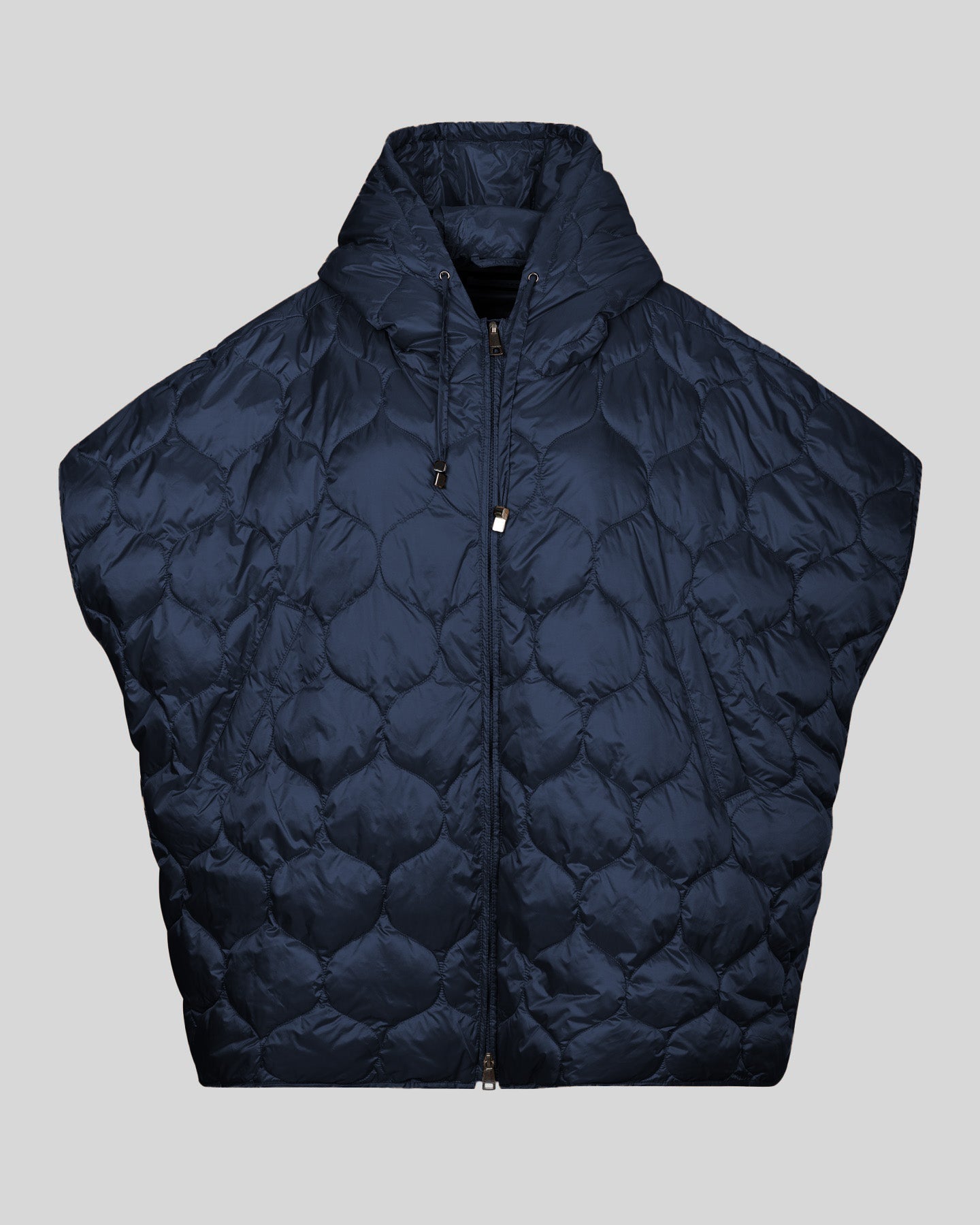 Piumino smanicato con cappuccio