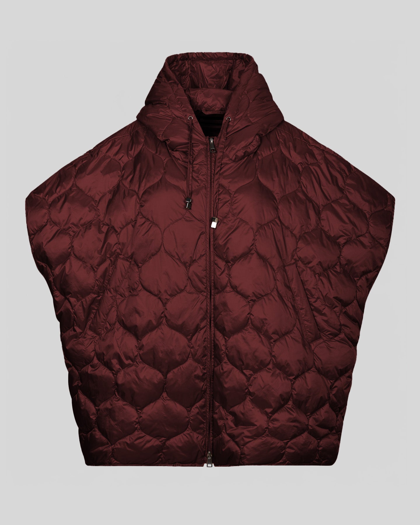 Piumino smanicato con cappuccio