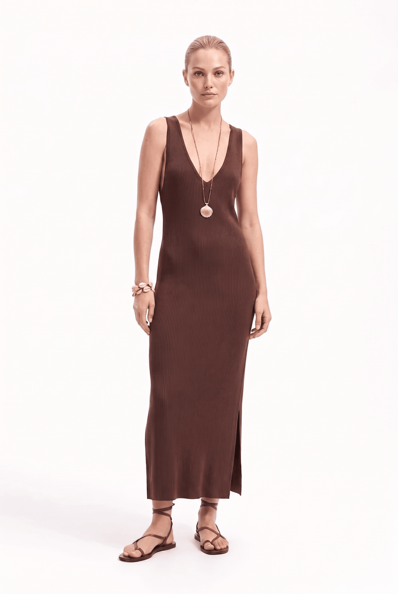 Abito Donna Lungo Elegante in Viscosa con Scollo a V – Serate Raffinate - Caractère