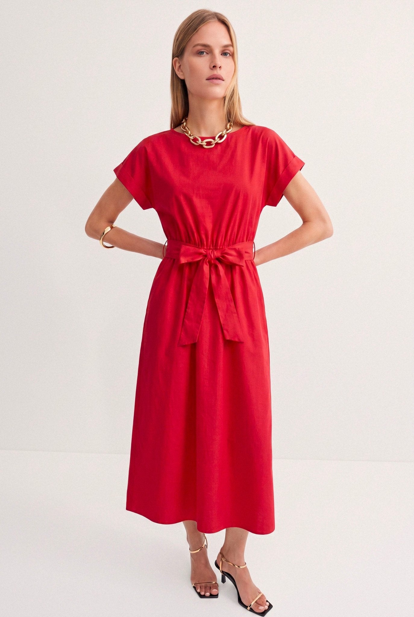 Abito Donna Midi con Coulisse e Fiocco in Vita – Femminile e Contemporaneo - Caractère