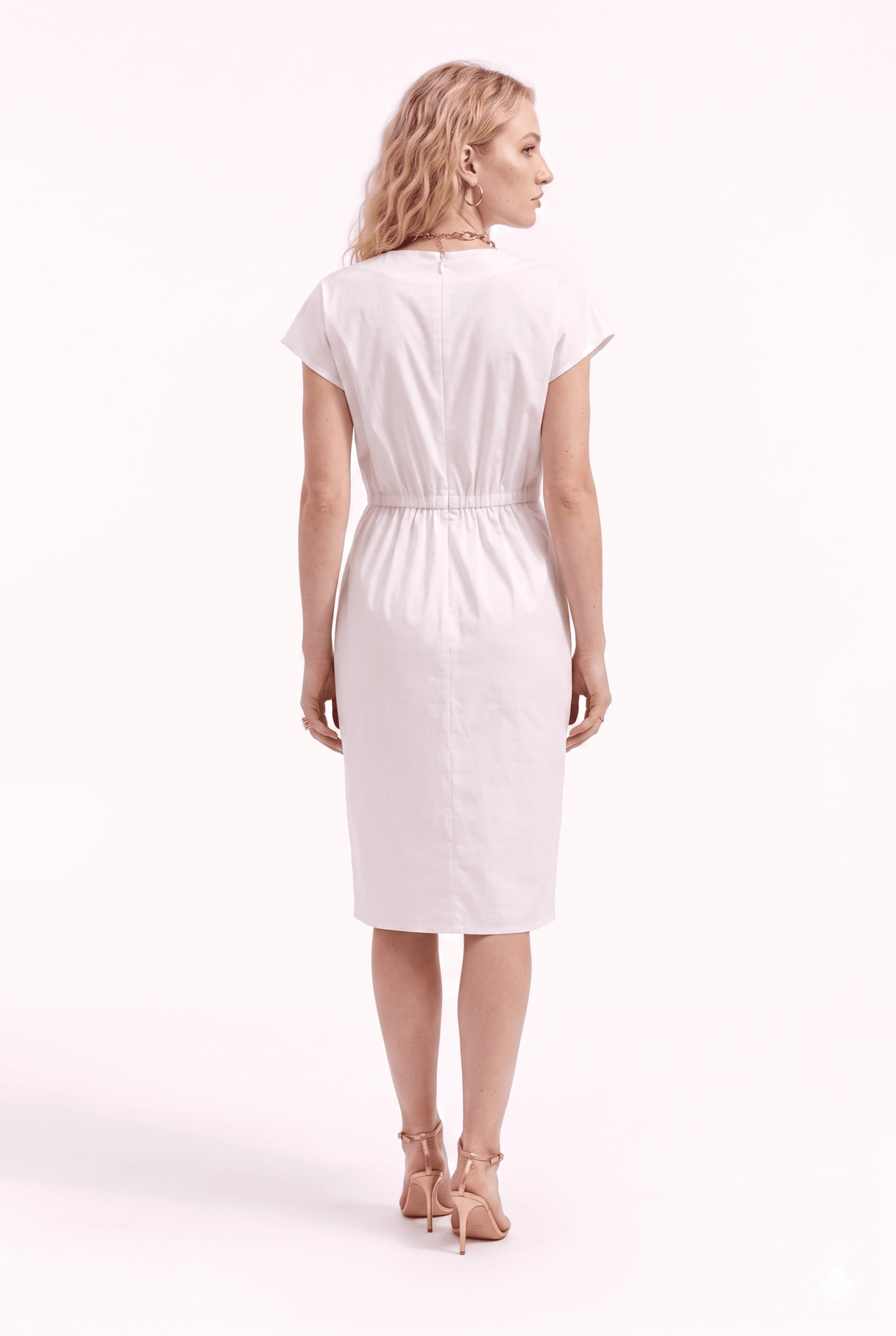 Abito Donna Midi con Drappeggio Frontale – Femminile e Sofisticato - Caractère