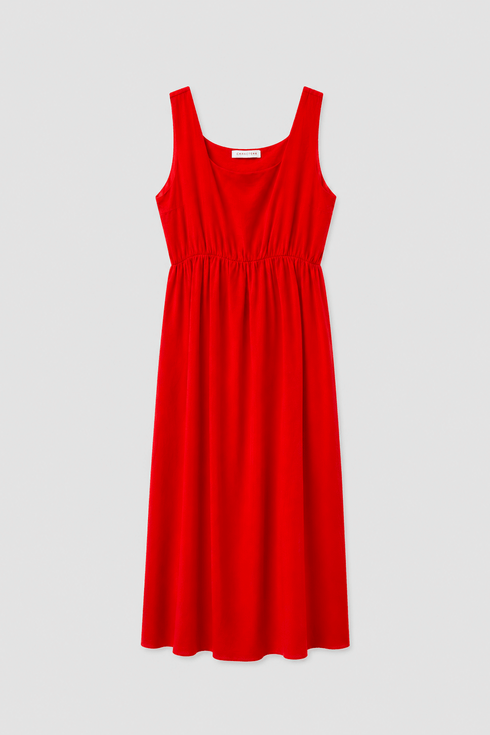 Abito Donna Midi in Misto Lino con Scollo Quadrato - Caractère