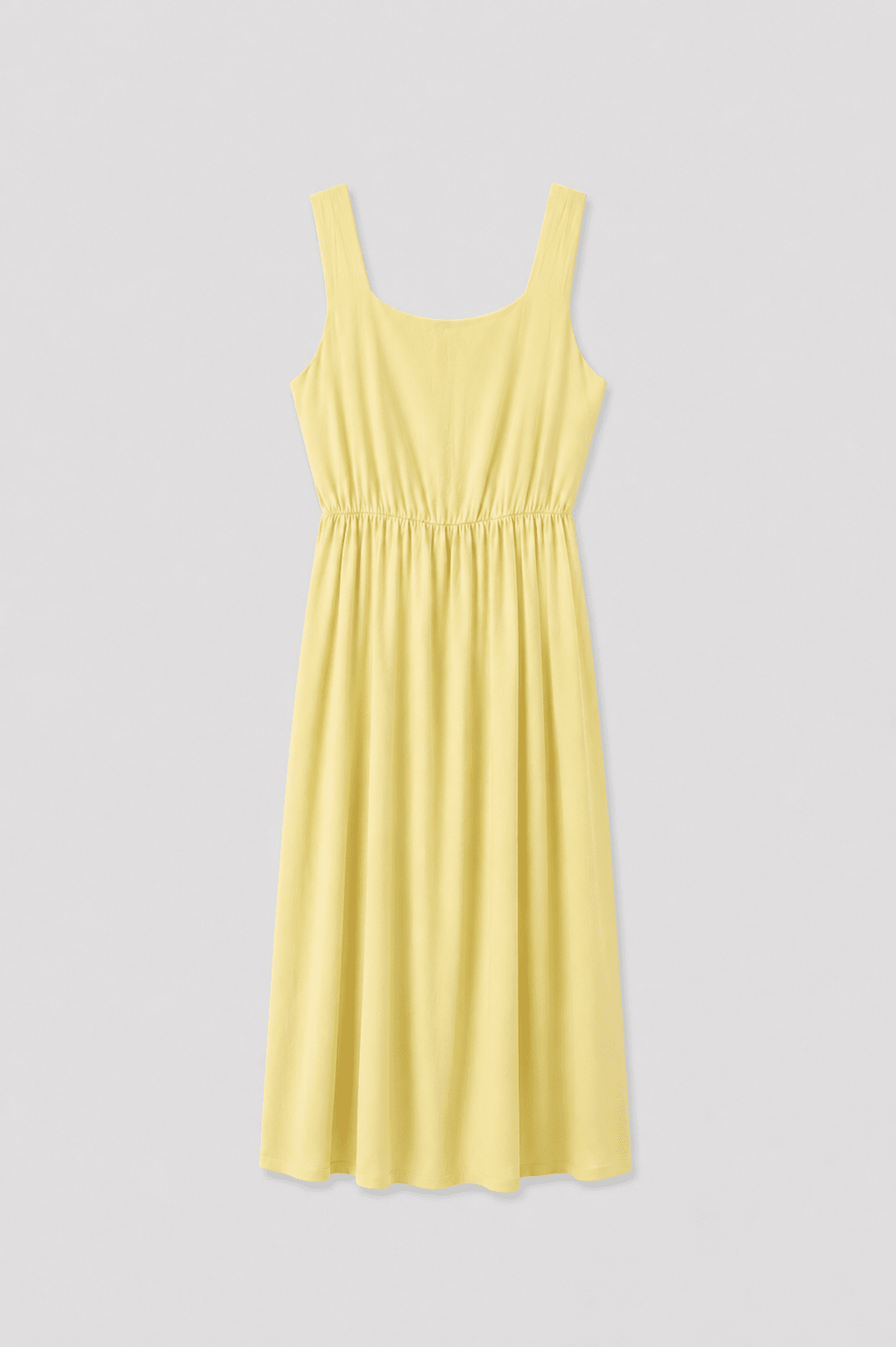 Abito Donna Midi in Misto Lino con Scollo Quadrato - Caractère