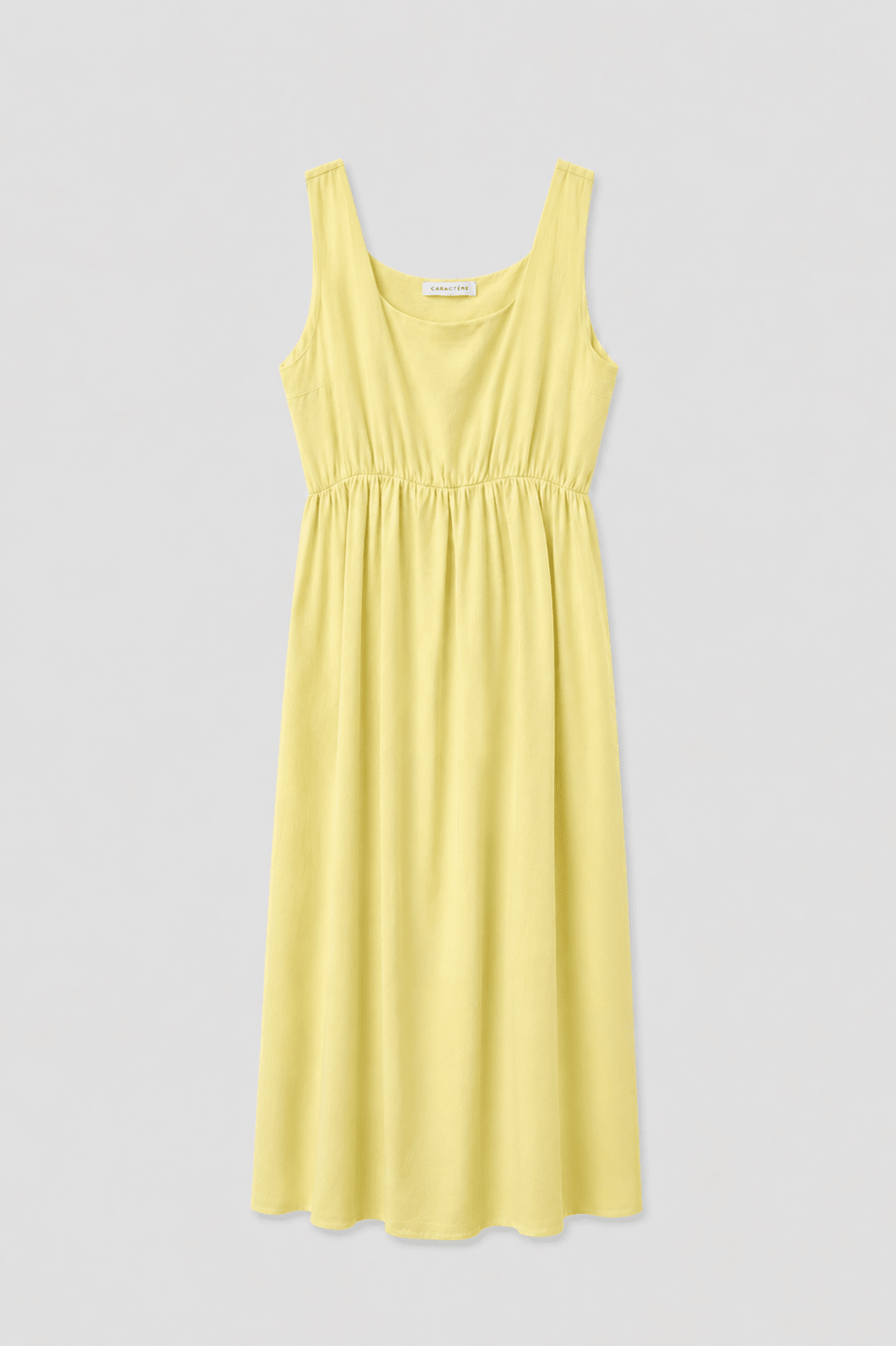 Abito Donna Midi in Misto Lino con Scollo Quadrato - Caractère