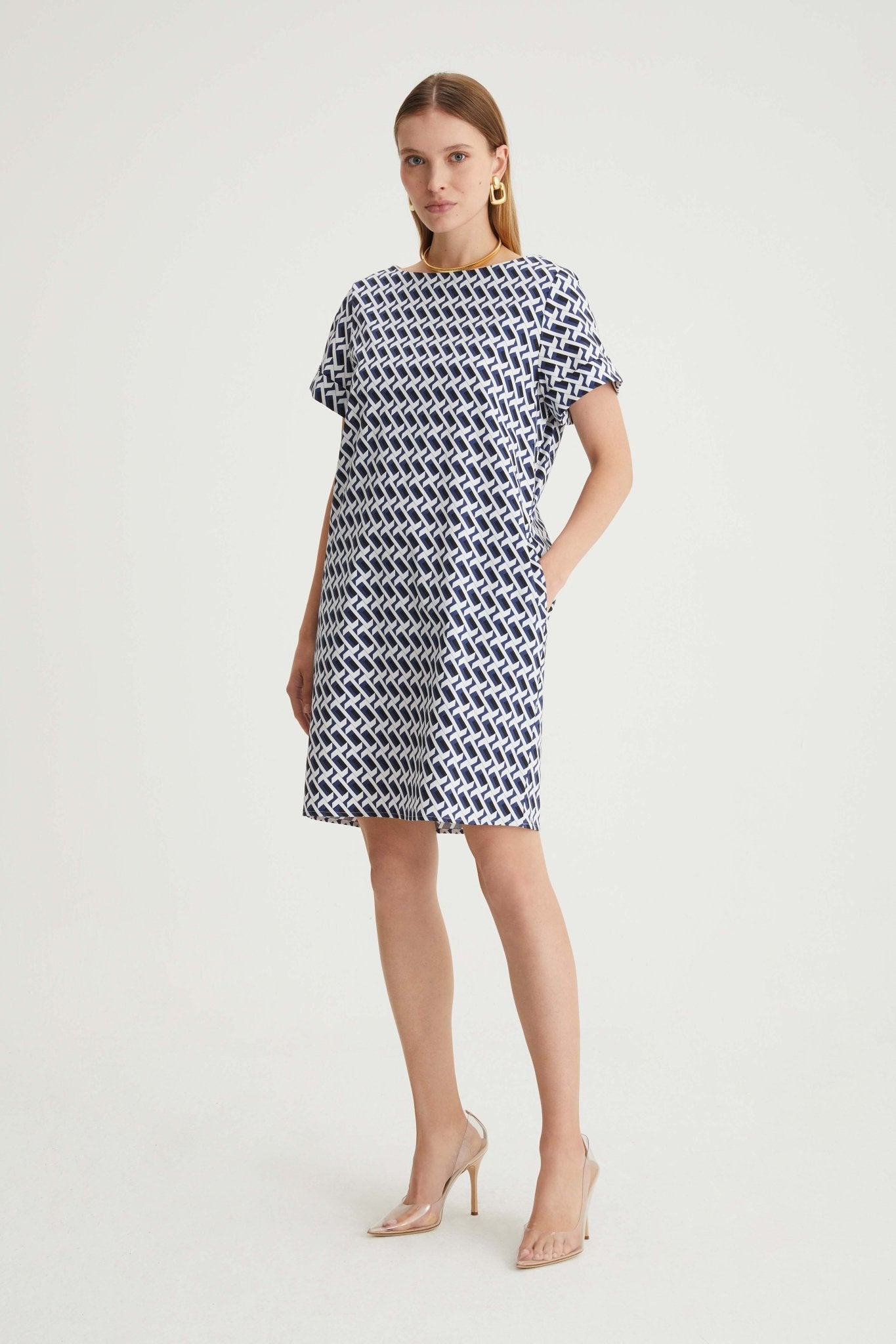 Abito manica corta in gabardina - Caractère