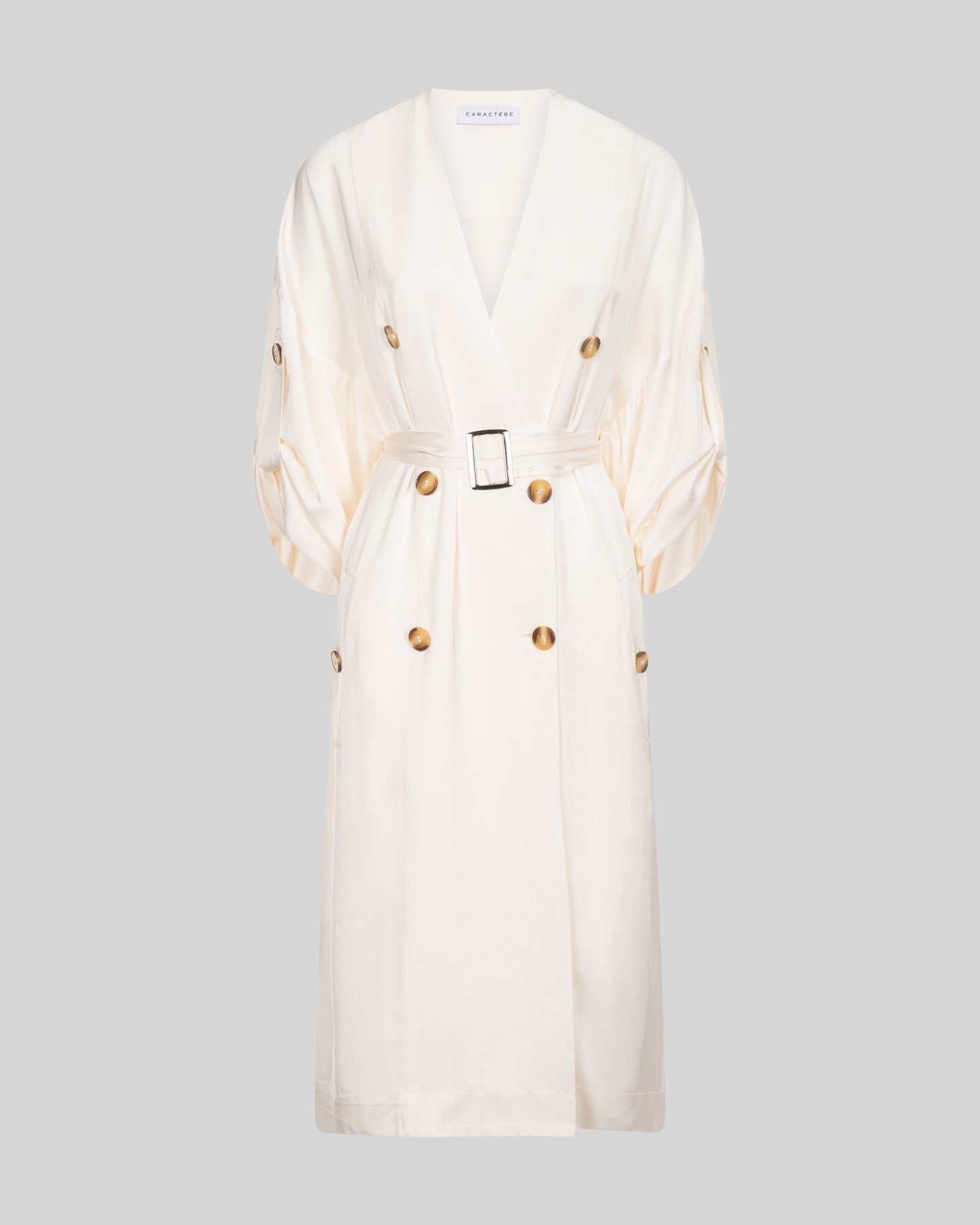 Abito Midi Doppiopetto in Viscosa con Cintura - Caractère