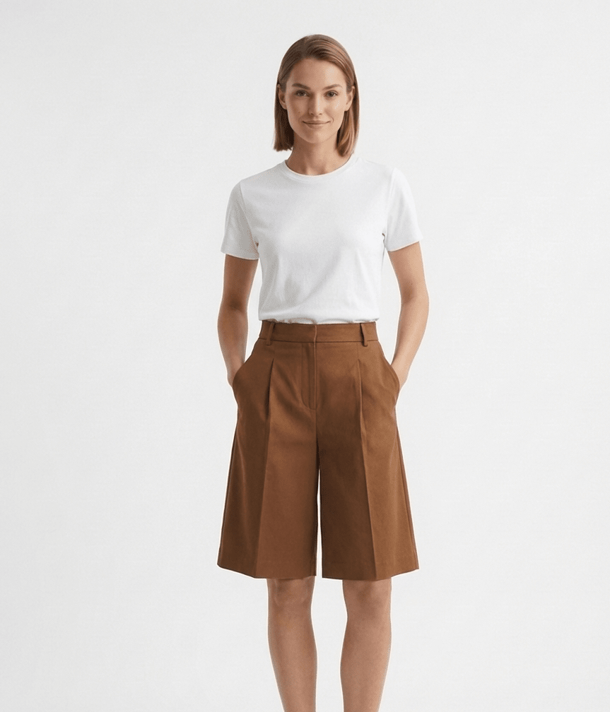 Bermuda in cotone stretch dritti - Caractère