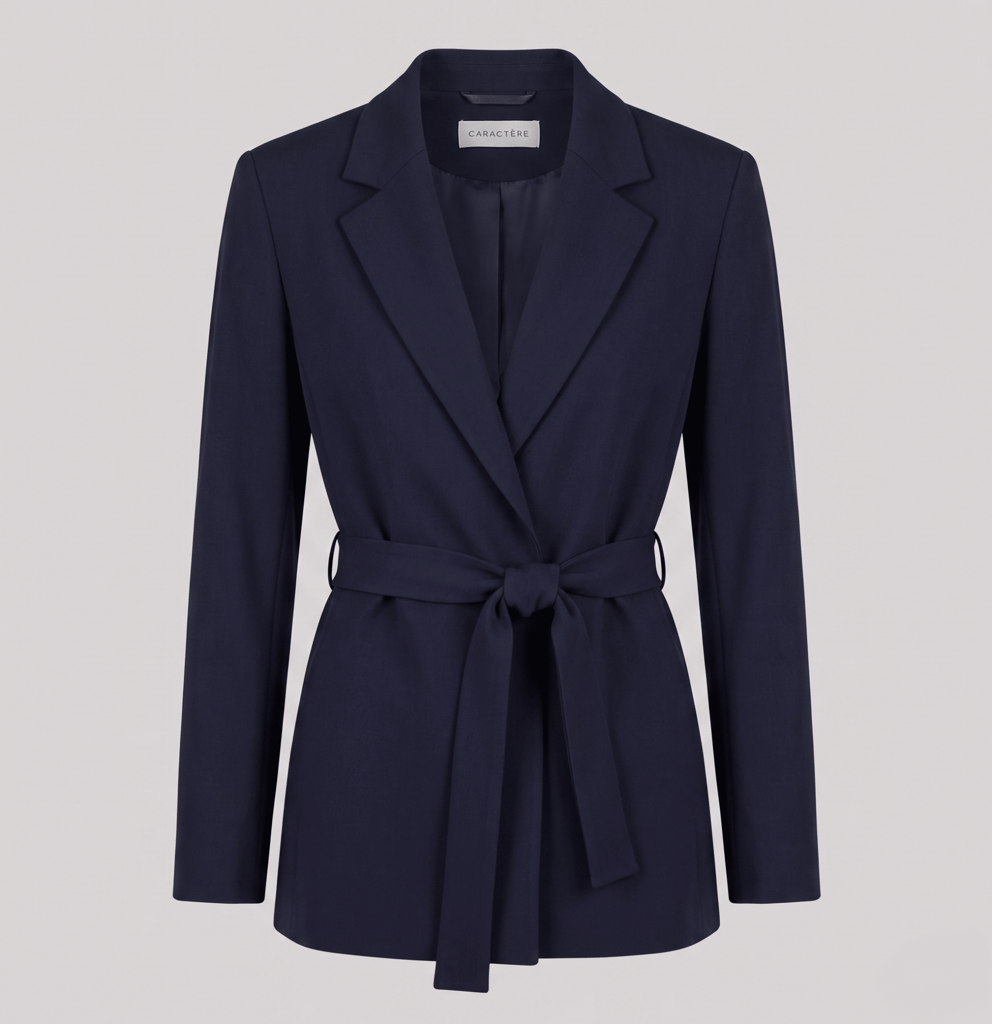 Blazer con cintura annodata e revers a lancia - Caractère