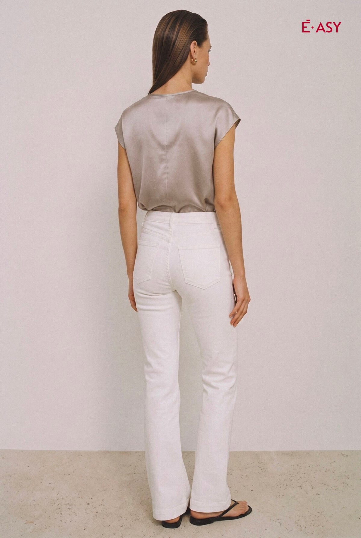 Blusa Donna con Scollo a V Drappeggiato in Poliestere - Caractère