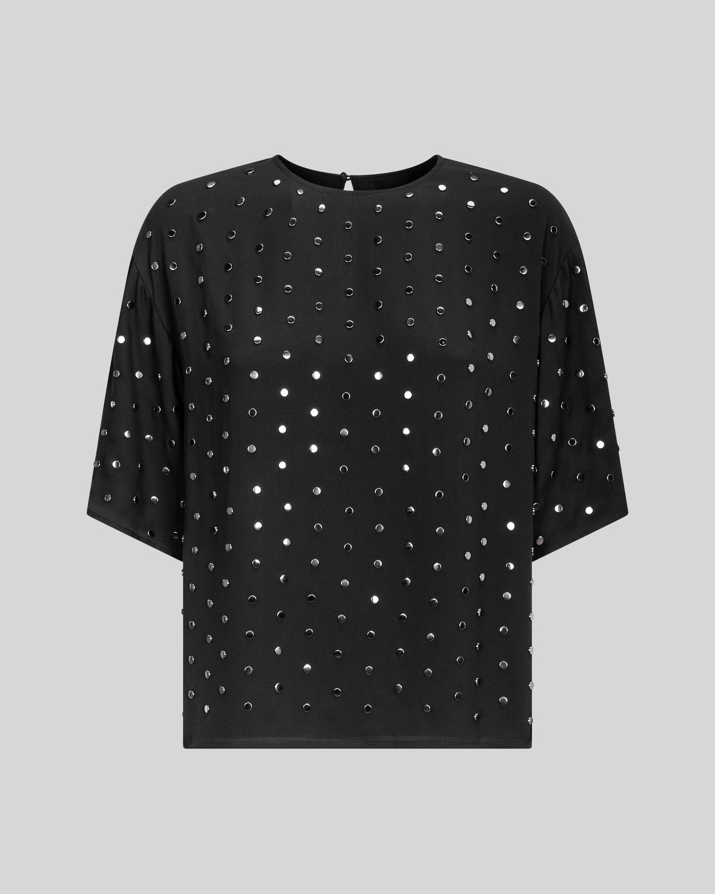 Blusa Donna Elegante con Borchie e Maniche Corte - Caractère