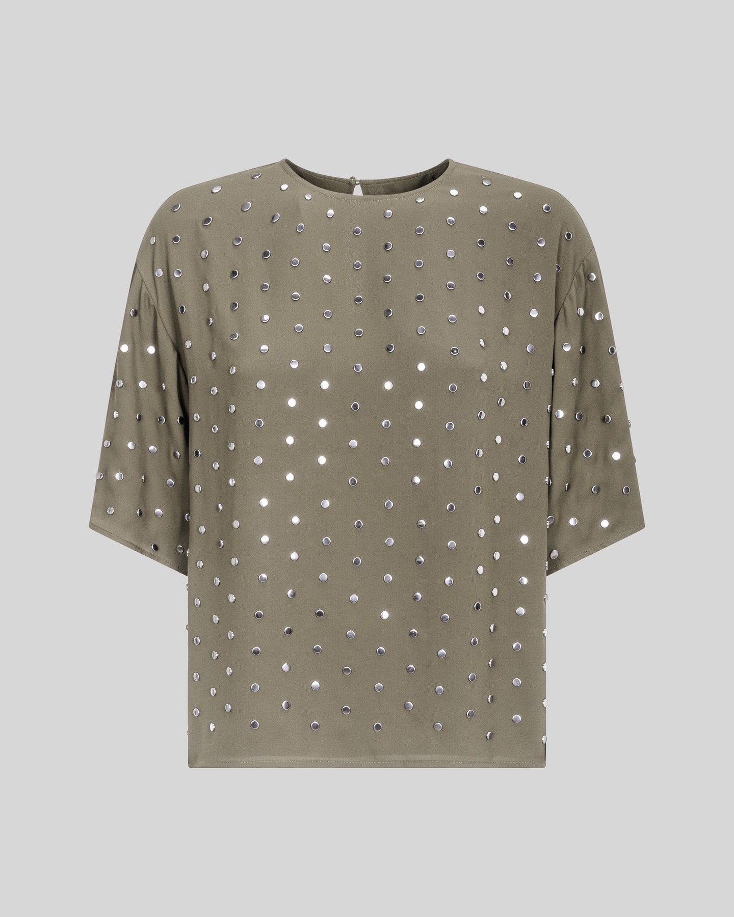 Blusa Donna Elegante con Borchie e Maniche Corte - Caractère