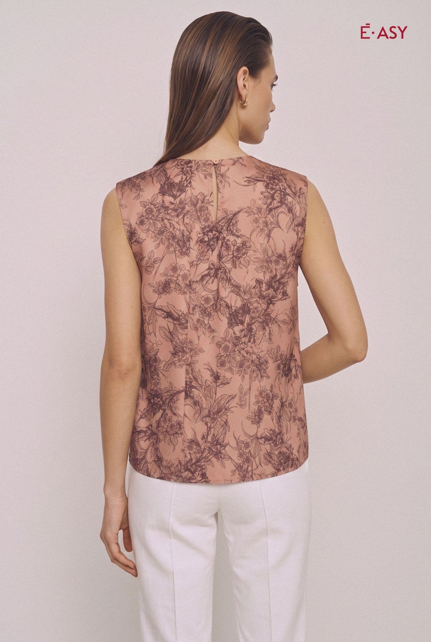 Blusa Donna Floreale con Maniche ad Aletta - Caractère
