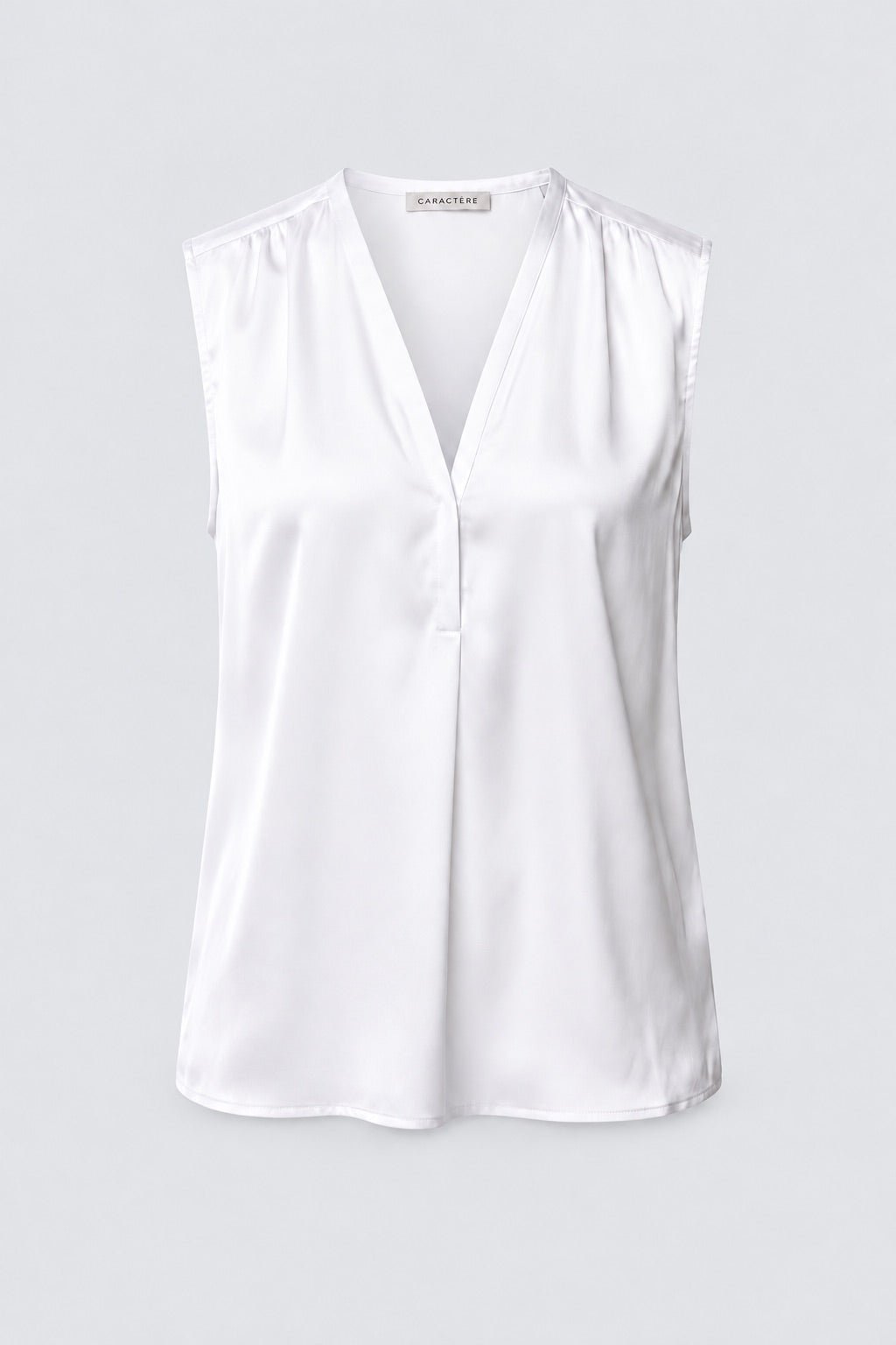 Blusa Donna Smanicata in Viscosa Fluida con Scollo a V – Raffinata - Caractère