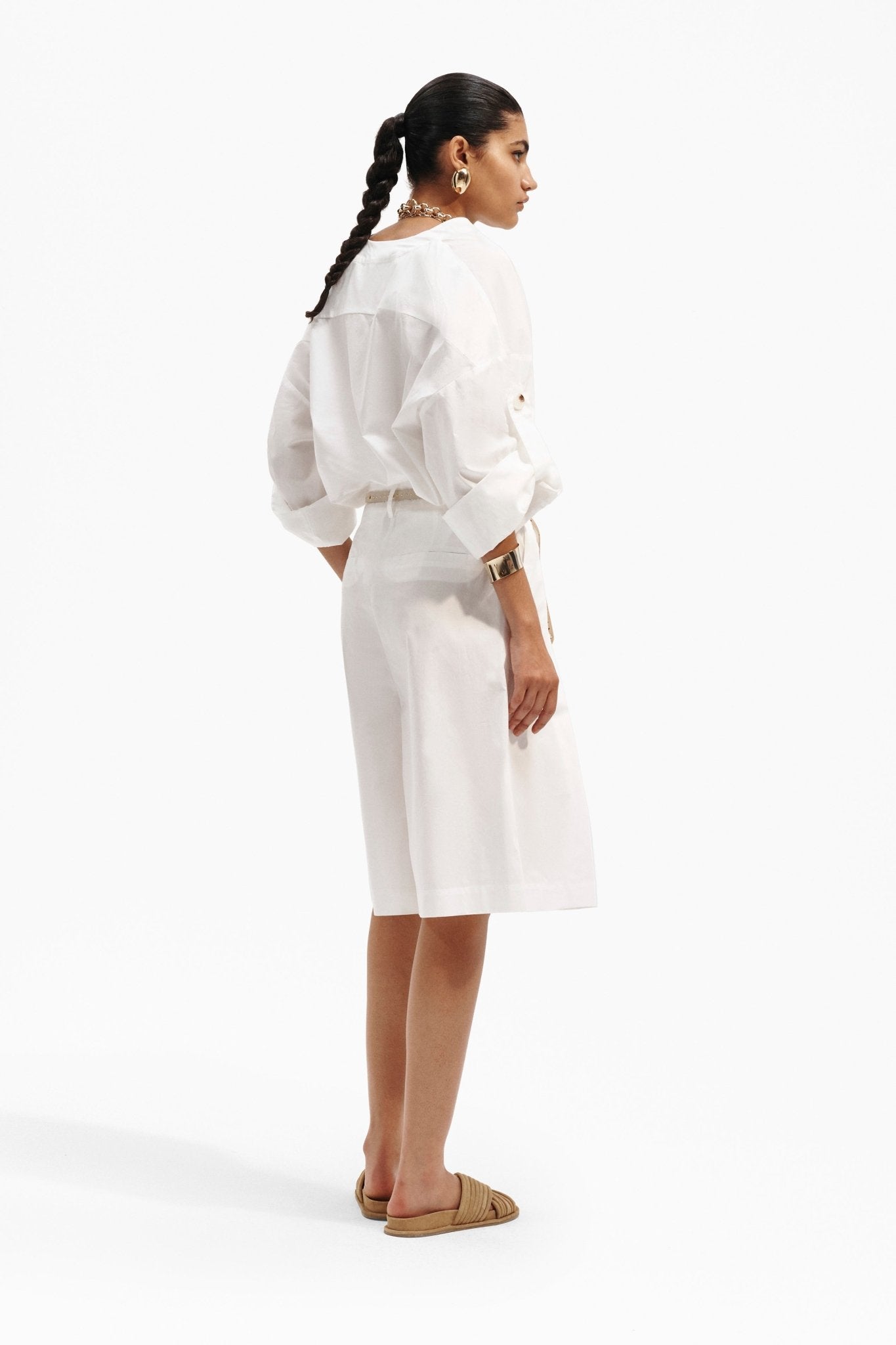 Blusa in cotone over con scollo a V - Caractère