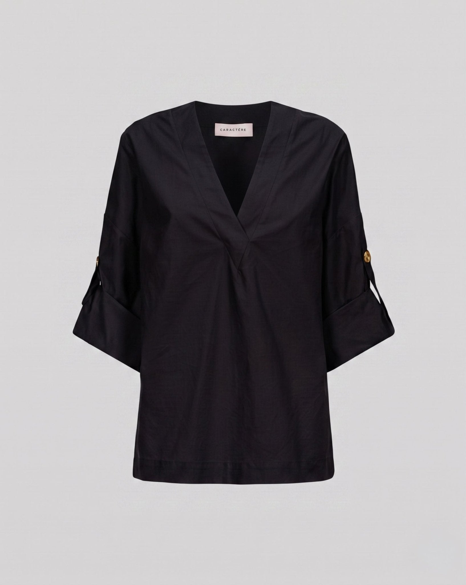 Blusa in cotone over con scollo a V - Caractère