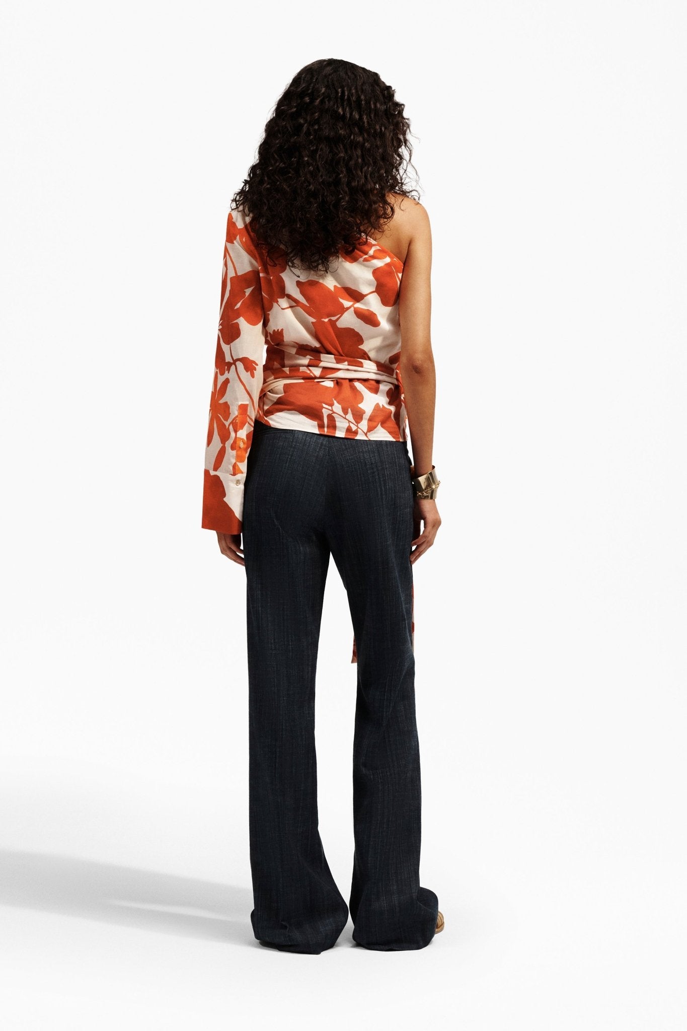Blusa Monospalla in Cotone con Stampa Floreale - Caractère