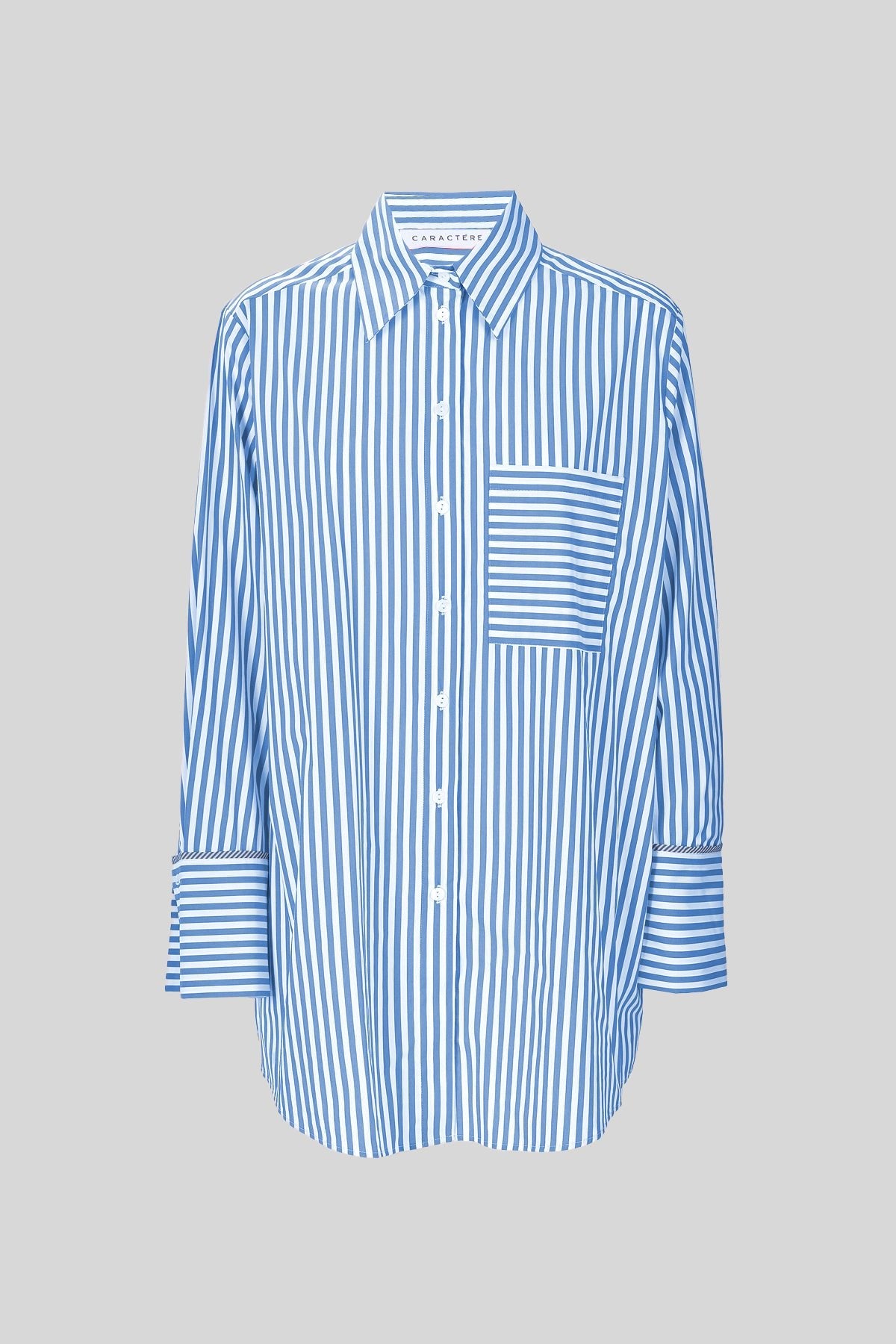 Camicia a righe in popeline stretch - Caractère