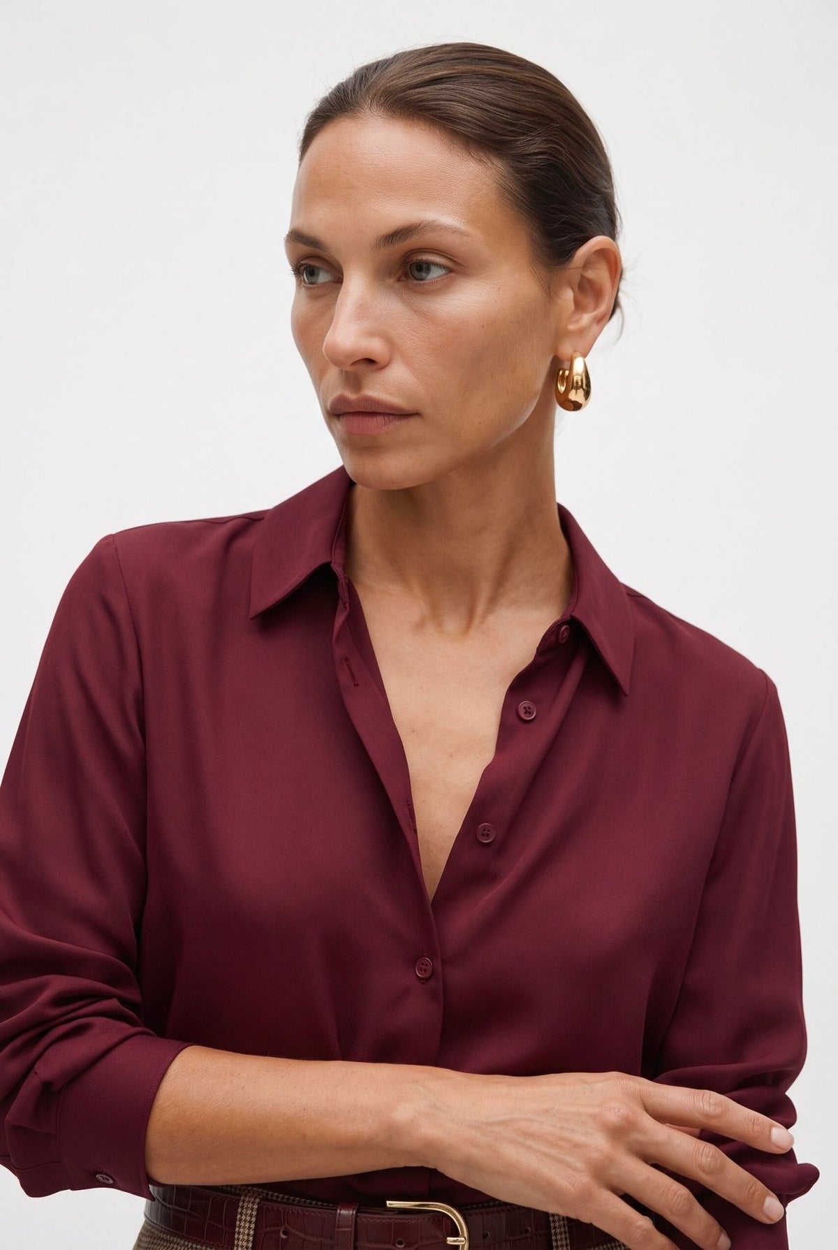 Camicia Donna Elegante a Manica Lunga Colletto Classico – Raffinata da Ufficio - Caractère