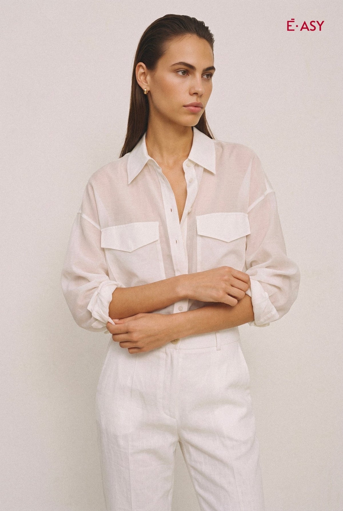 Camicia Donna in Mussola Maniche Lunghe – Leggera e Traspirante - Caractère